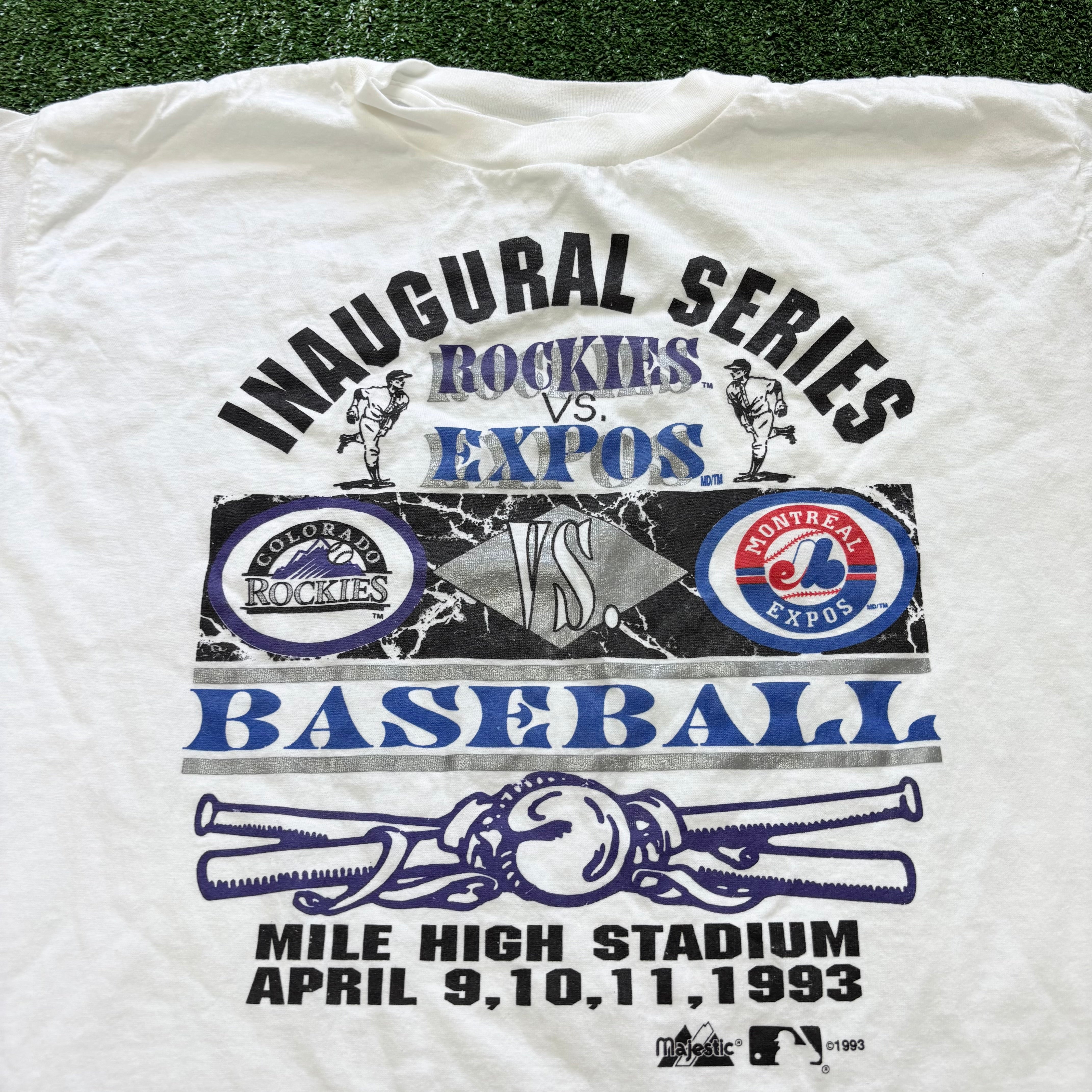 Vintage T Shirt Mens Large White Single Stitch Graphic Print 90s Baseball (E)