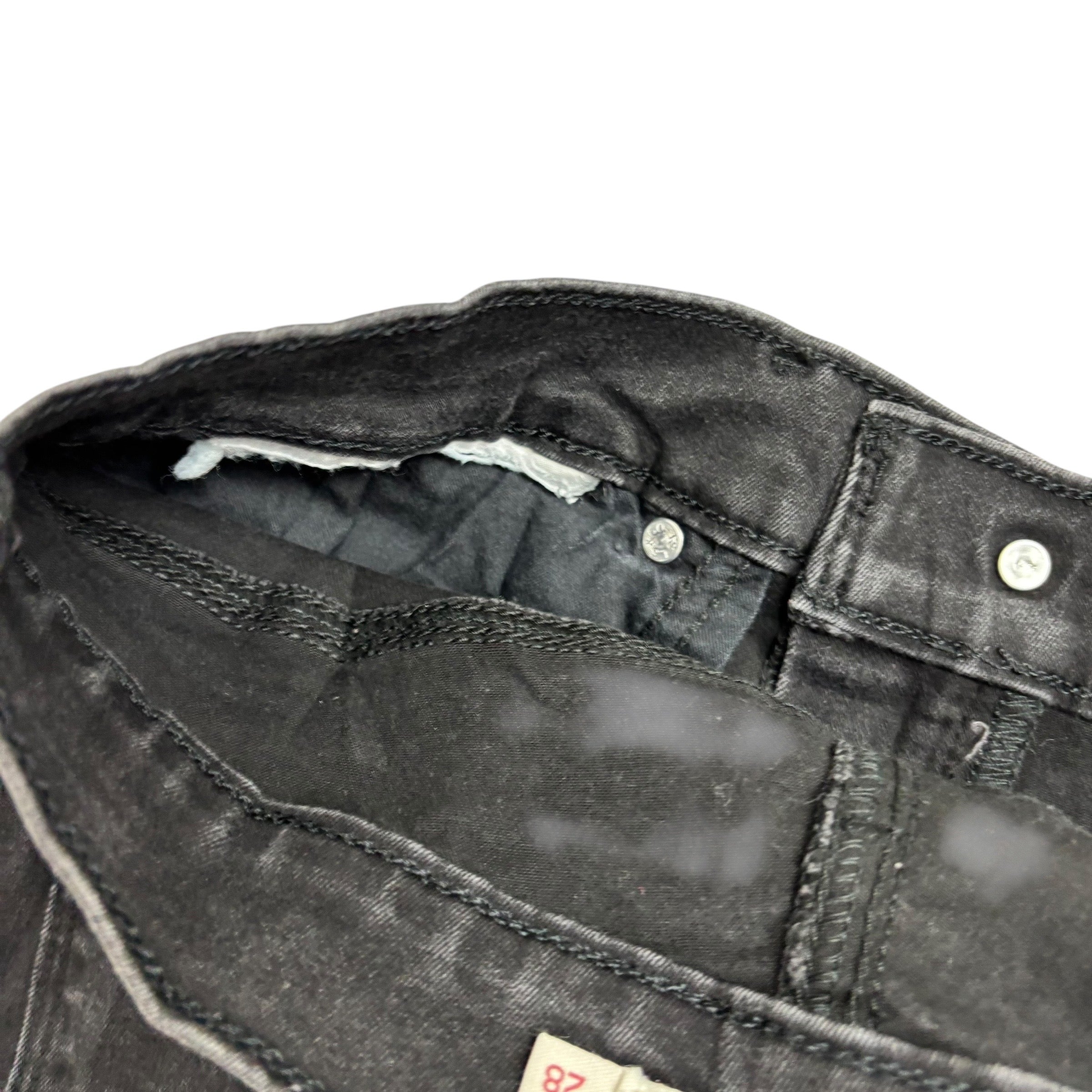 Levis Jeans W27 L32 Womens Slimming Bootcut Black Stretch Denim (E)