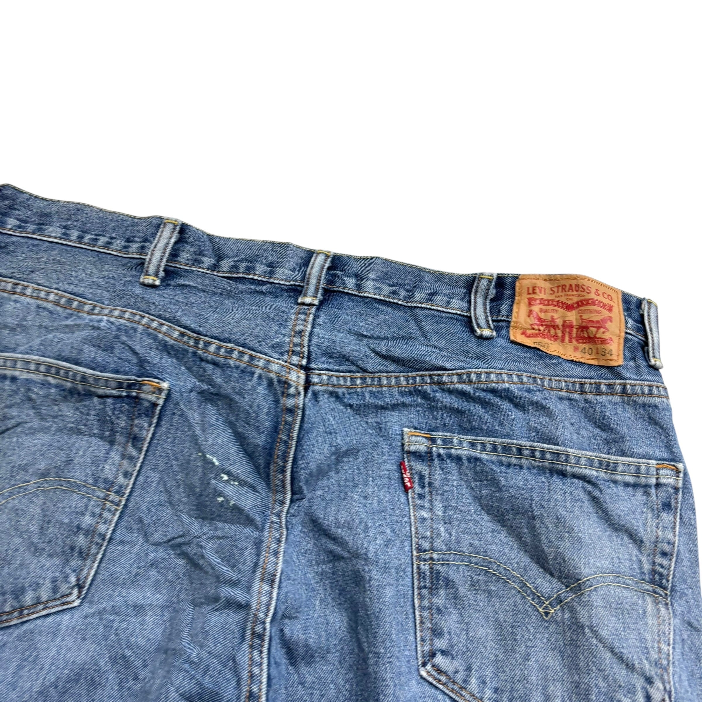 Levis 550 Jeans W40 L34 Mens Mid Blue Baggy Relaxed Straight Fit Denim (F)