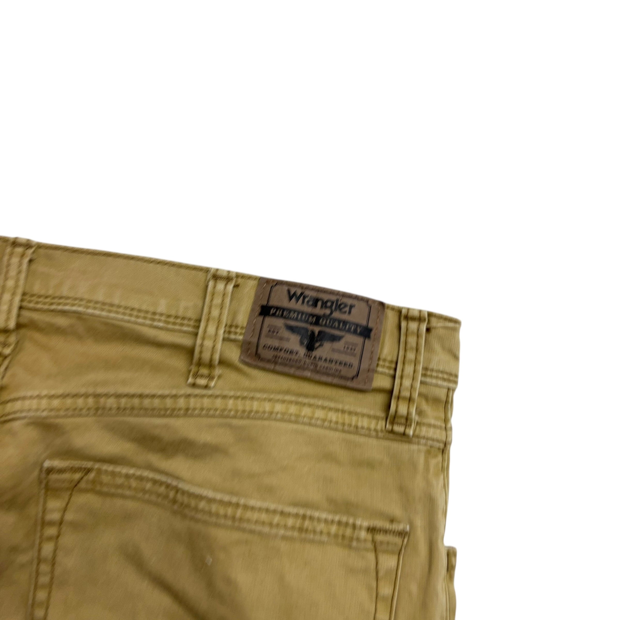 Wrangler Trousers W33 L30 Mens Yellow Slim Straight Fit Stretch Pants (E)