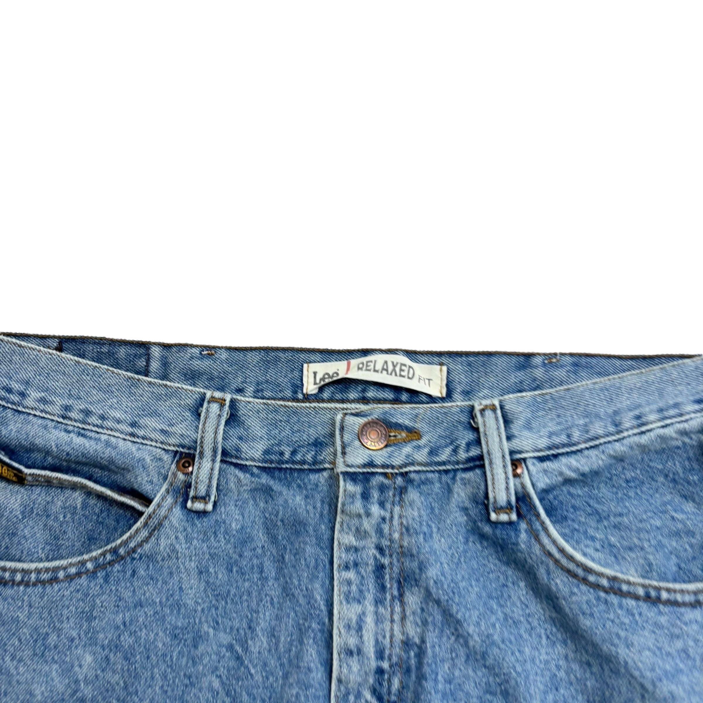 Lee Jeans W38 L29 Mens Light Blue Baggy Relaxed Straight Fit Vintage Denim (E)
