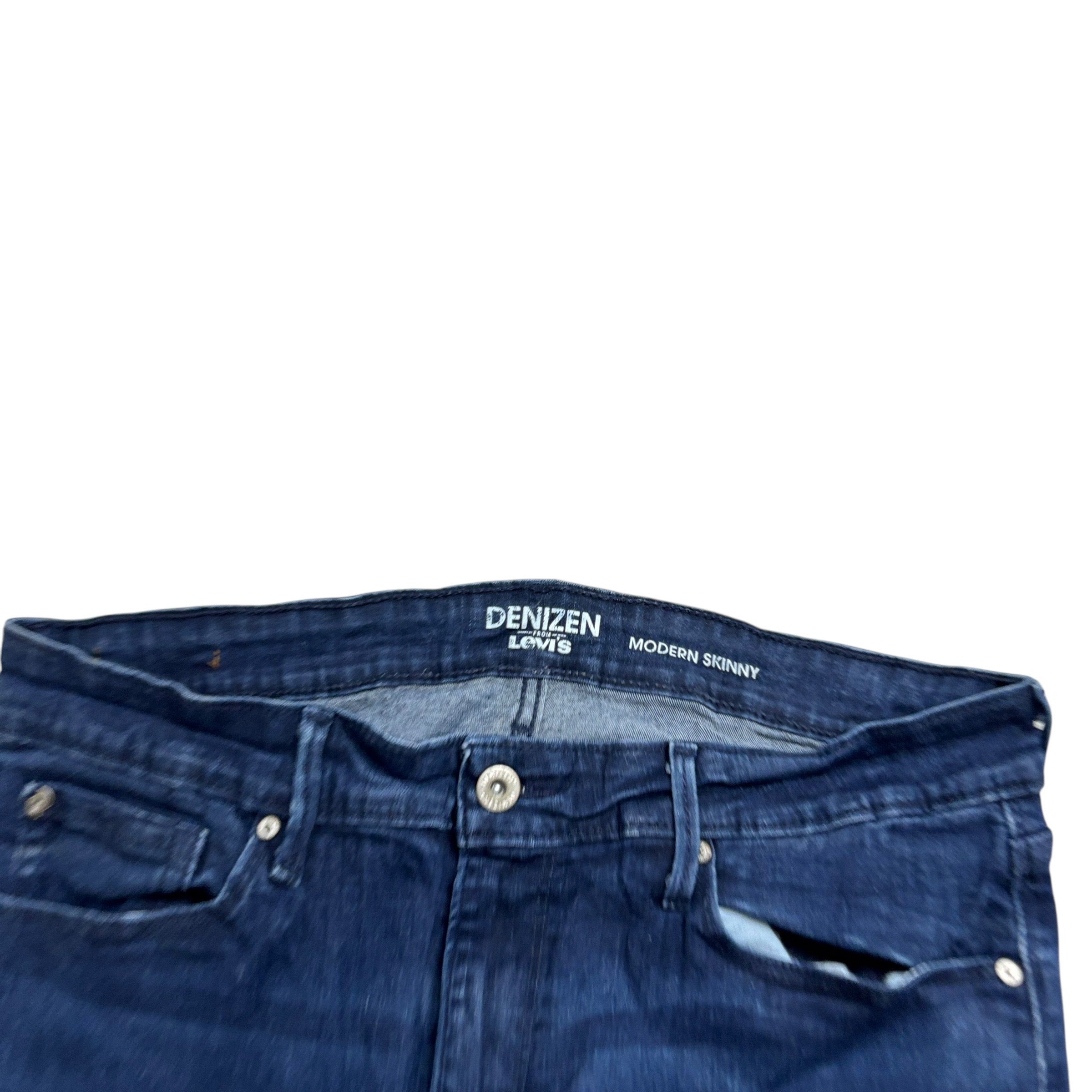 Levis Denizen Jeans W32 L30 Womens Skinny Fit Navy Blue Stretch Denim