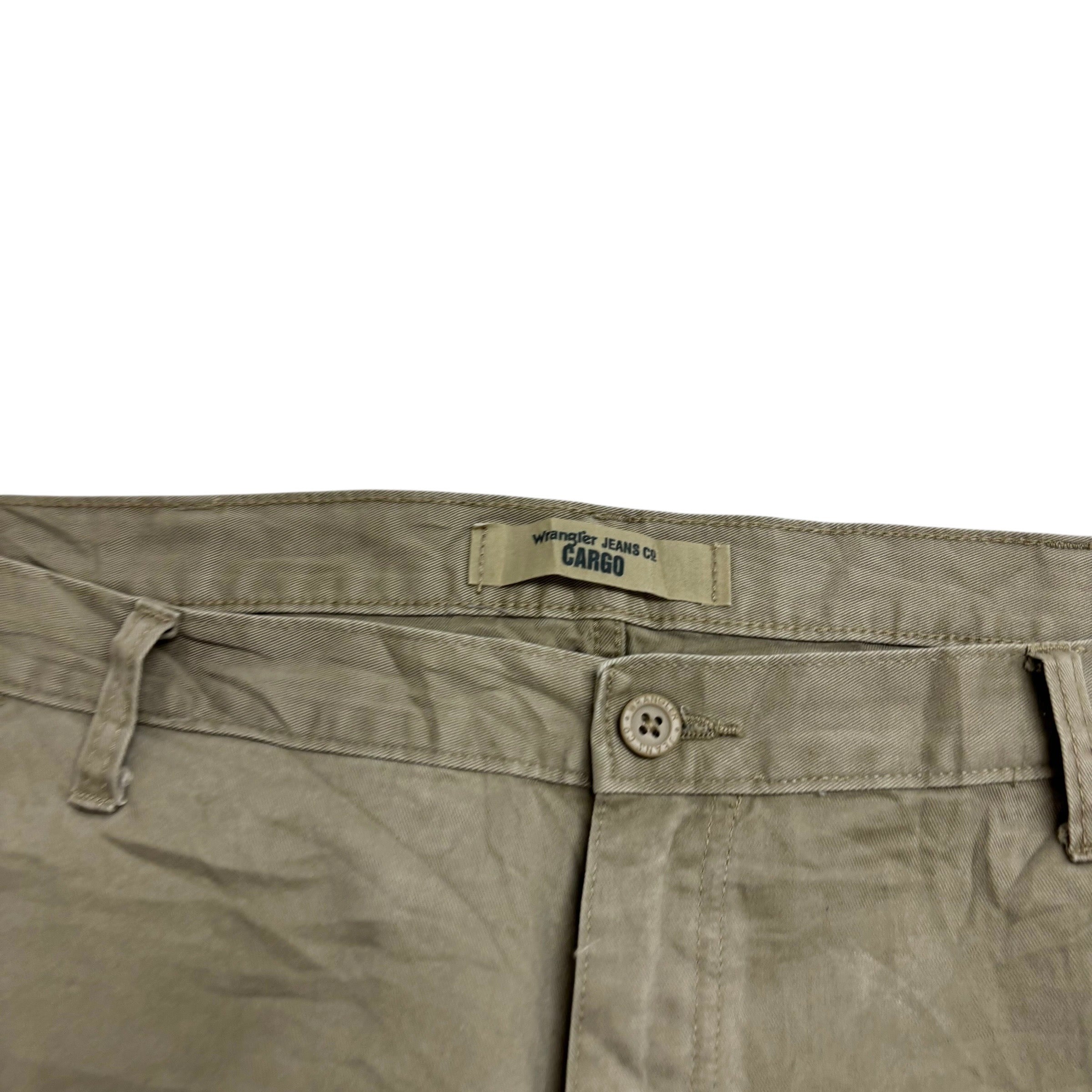 Wrangler Cargo Pants W40 L32 Mens Beige Relaxed Straight Fit Trousers (E)