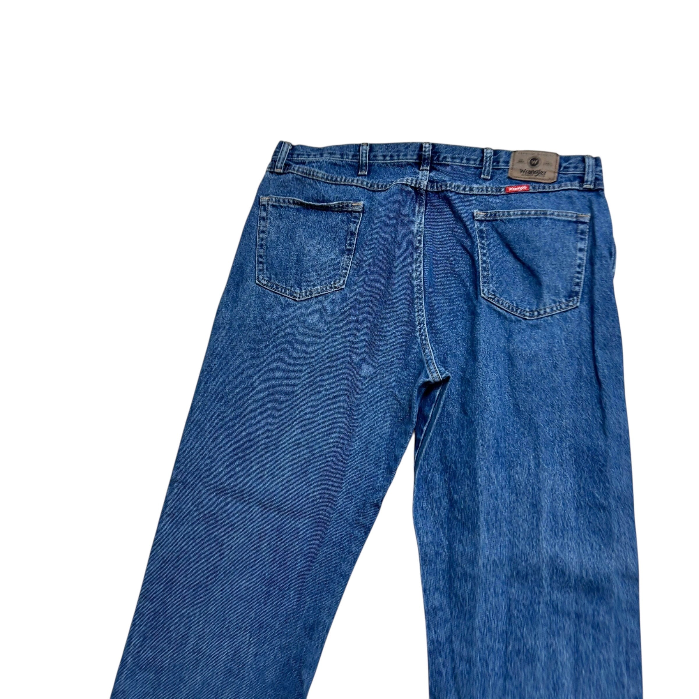 Wrangler Jeans W42 L32 Mens Mid Blue Regular Straight Fit Denim (E)
