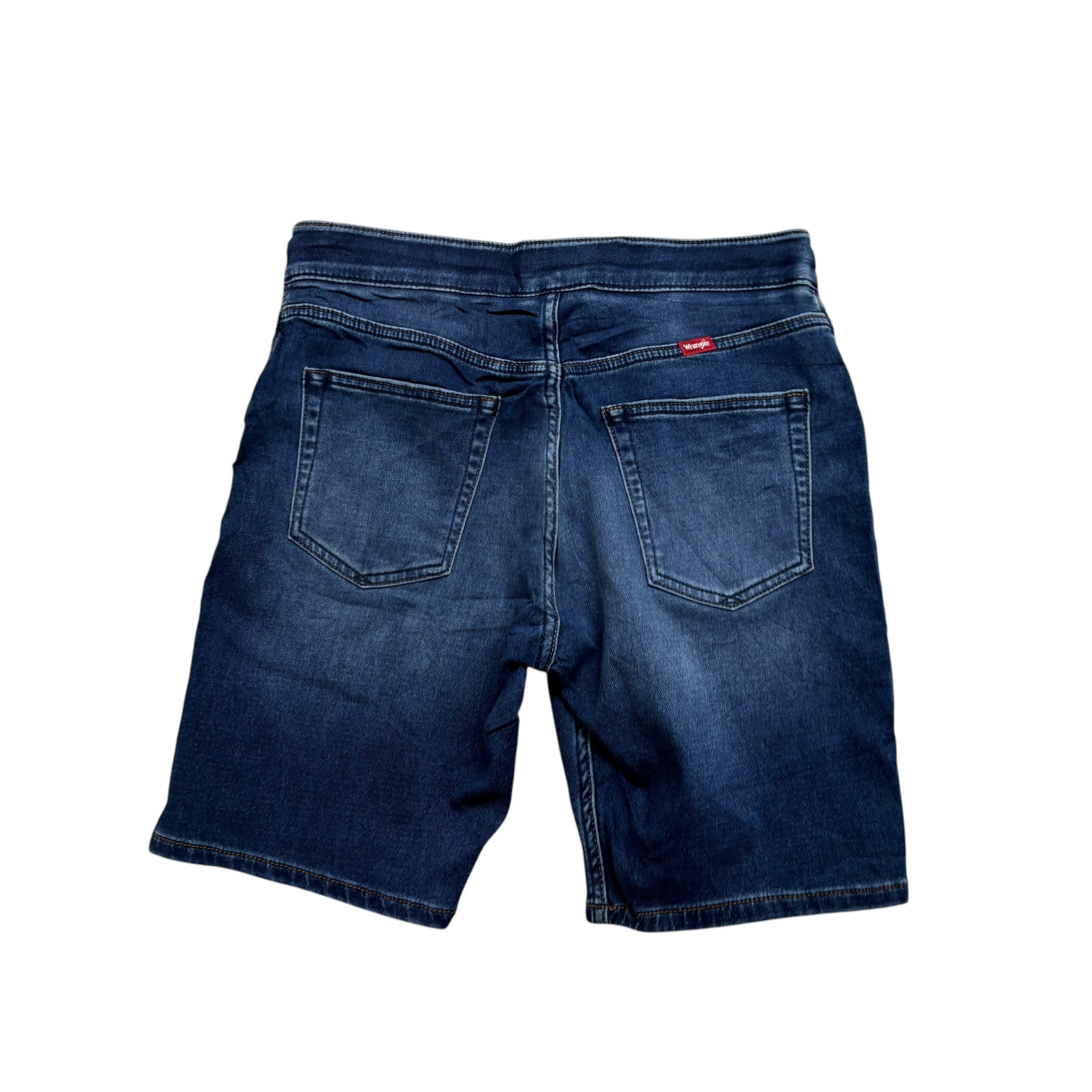 Wrangler Jorts Small W30 Mens Denim Shorts Dark Blue Regular Fit Stretch (E)