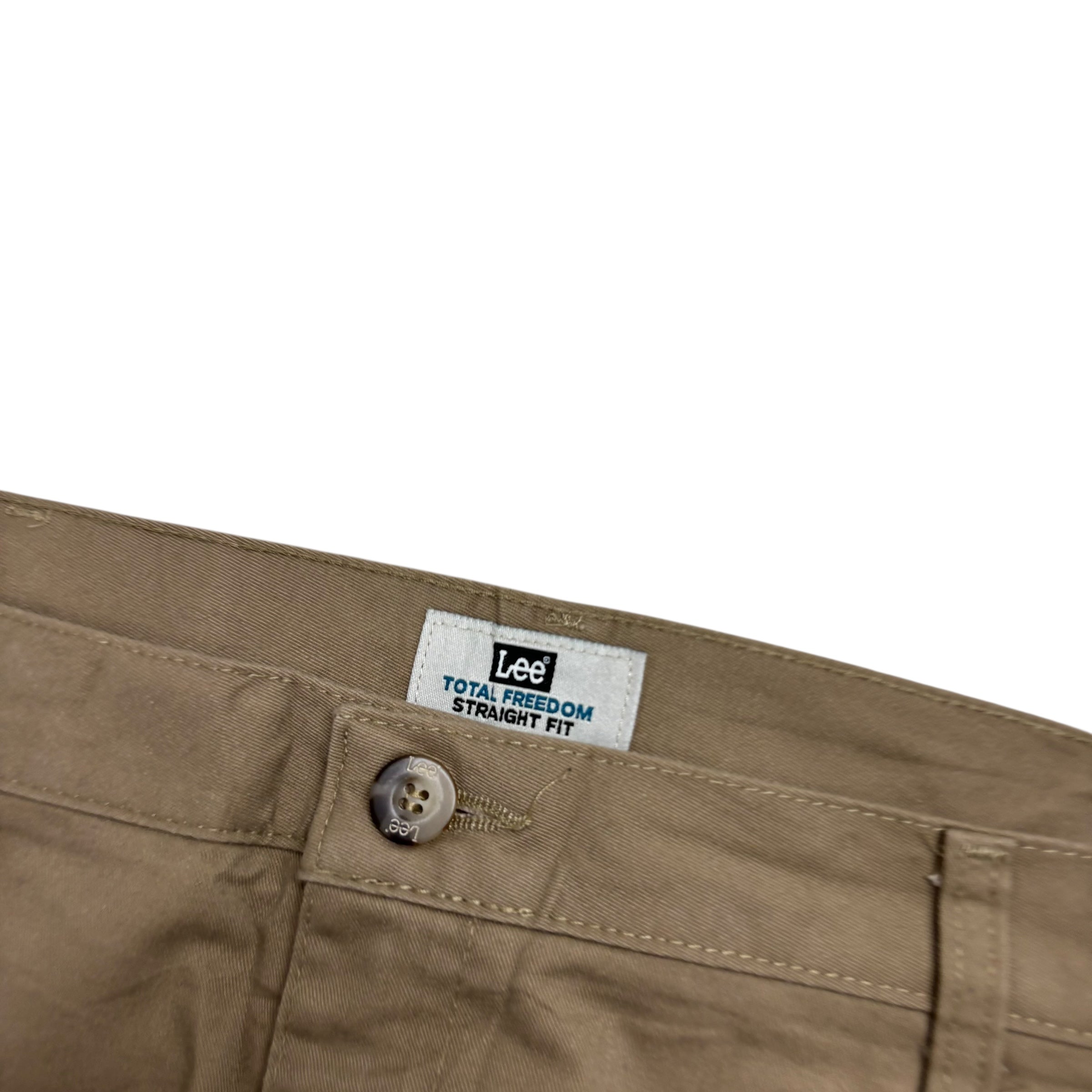 Lee Trousers W40 L32 Mens Brown Relaxed Straight Fit Total Freedom Pants (E)