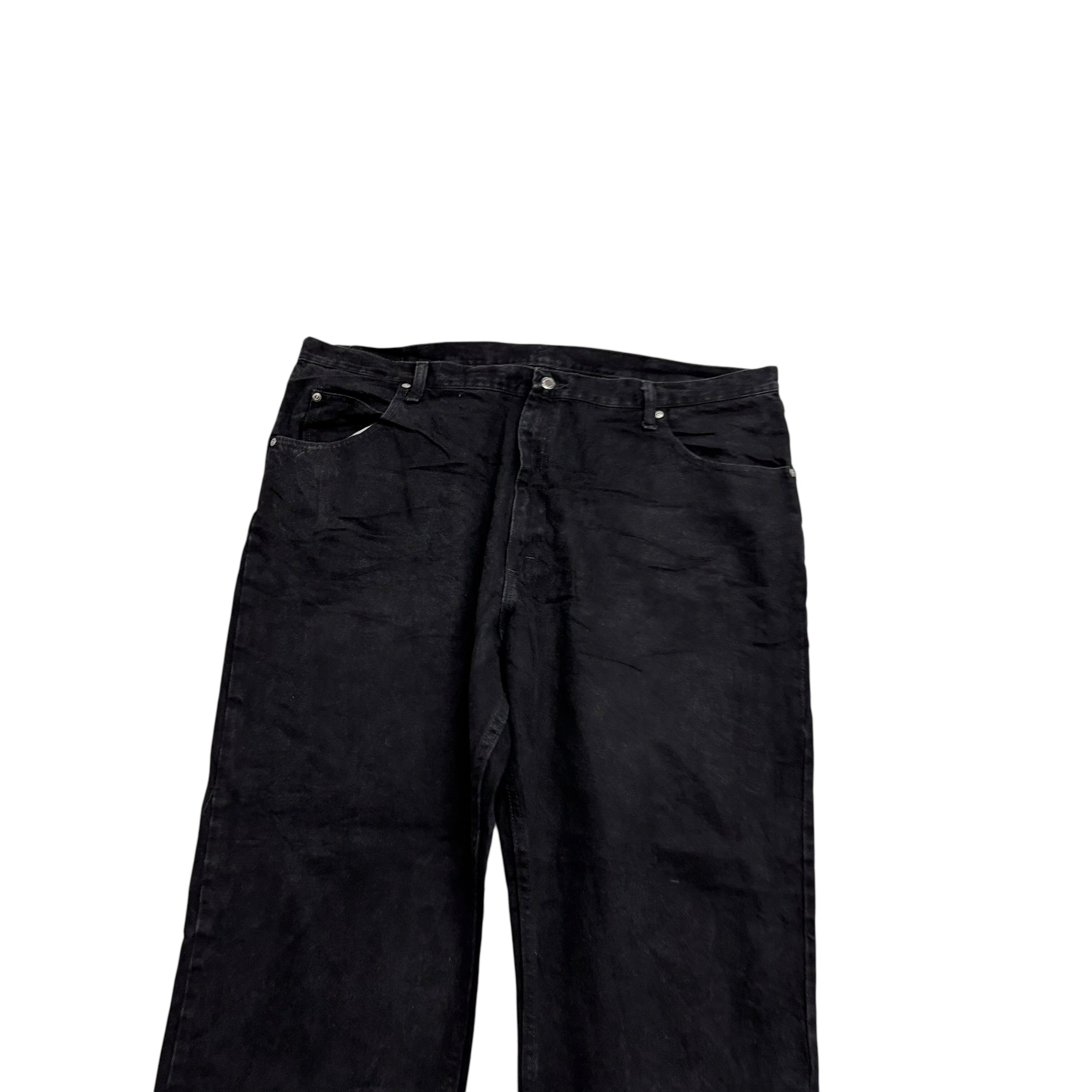 Wrangler Jeans W44 L30 Mens Black Baggy Relaxed Straight Fit Denim (E)