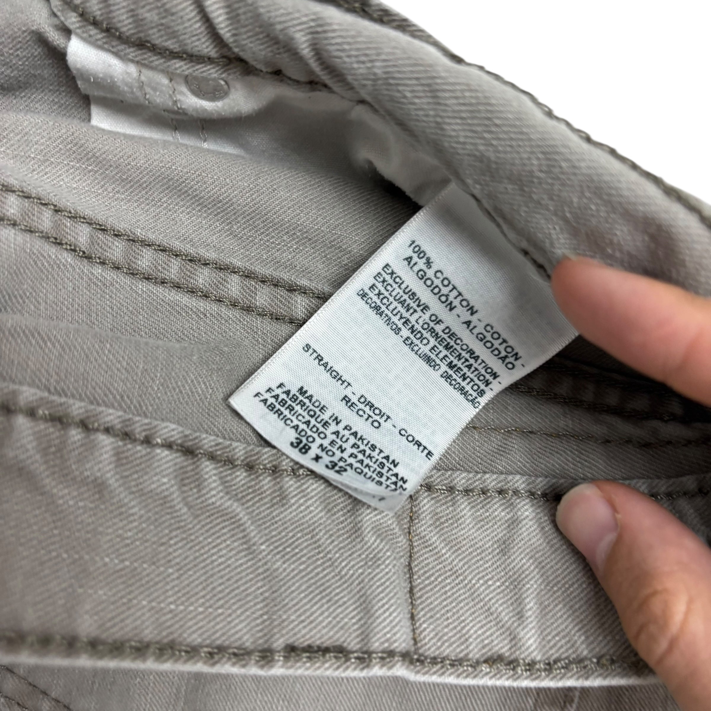 Levis Signature Trousers W38 L31 Mens Grey Relaxed Straight Vintage Pants (E)