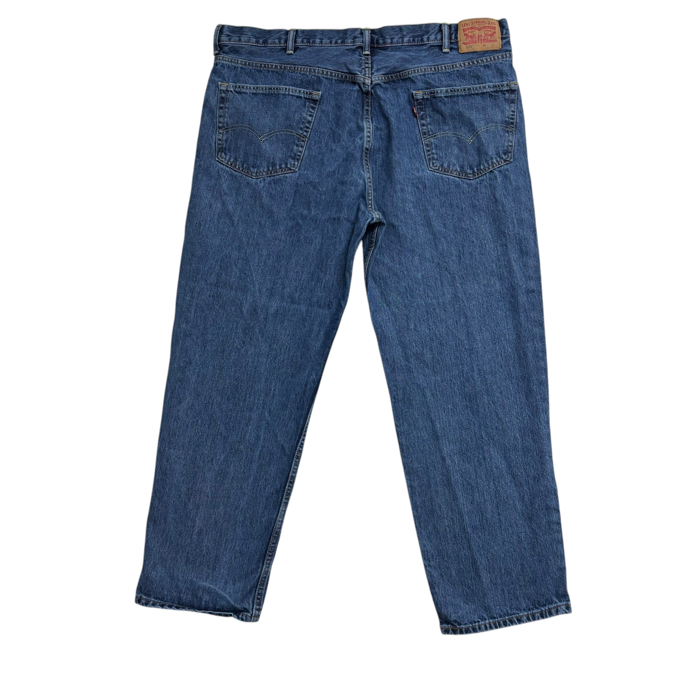 Levis 550 Jeans W46 L32 Mens Mid Blue Baggy Relaxed Straight Fit Denim (E)