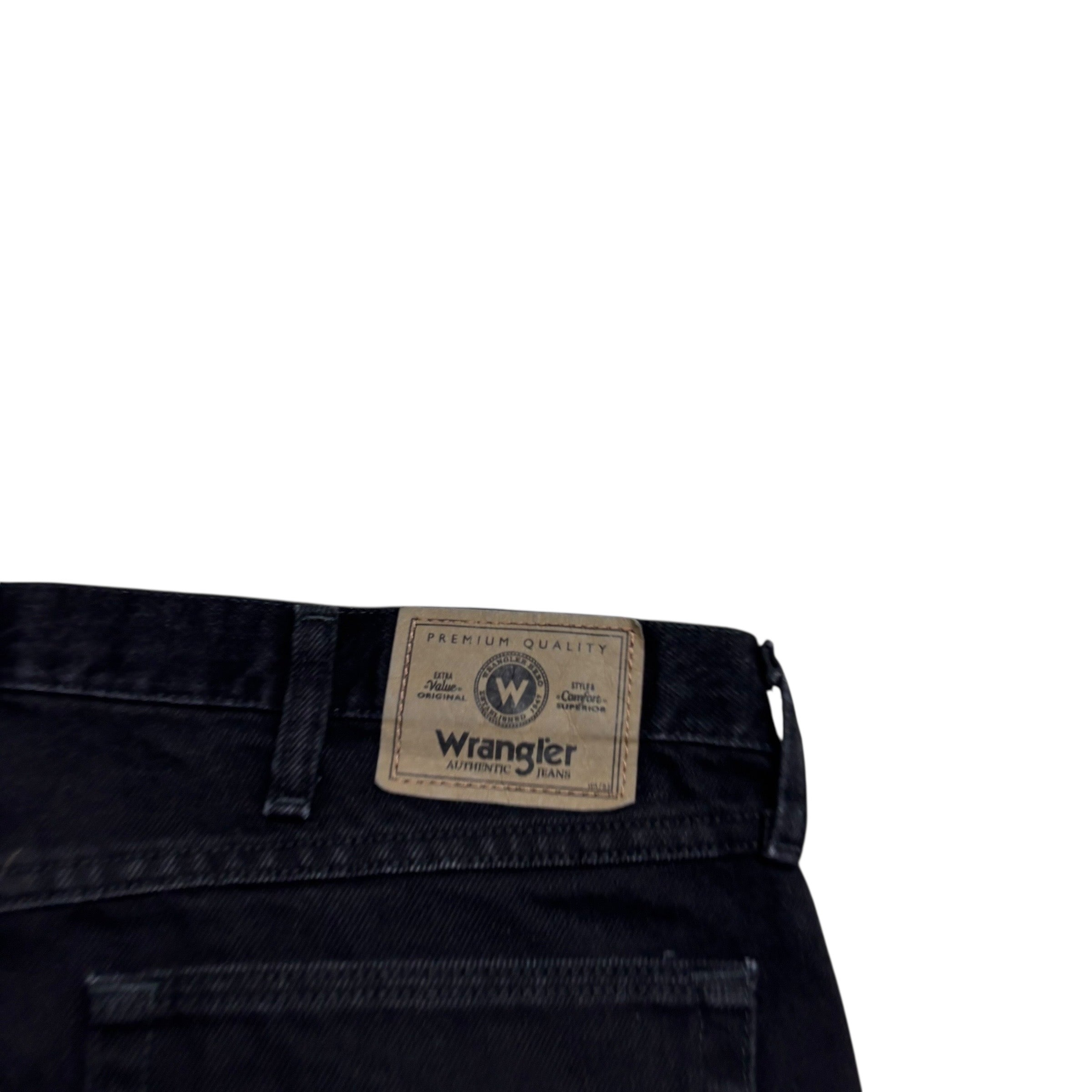 Wrangler Jeans W40 L30 Mens Black Regular Straight Fit Vintage Denim (E)