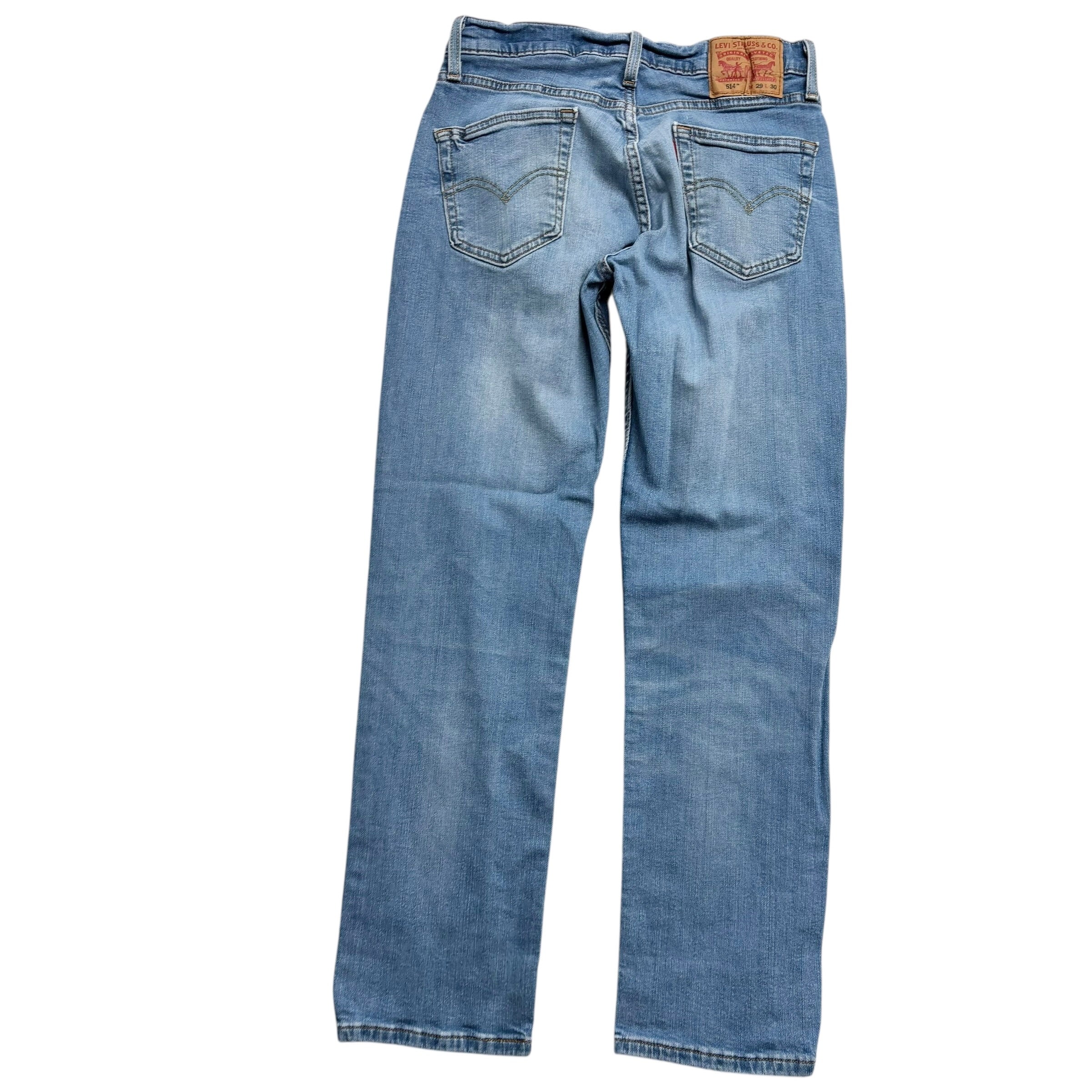 Levis 514 Jeans W29 L30 Mens Light Blue Slim Straight Fit Stretch Denim (F)