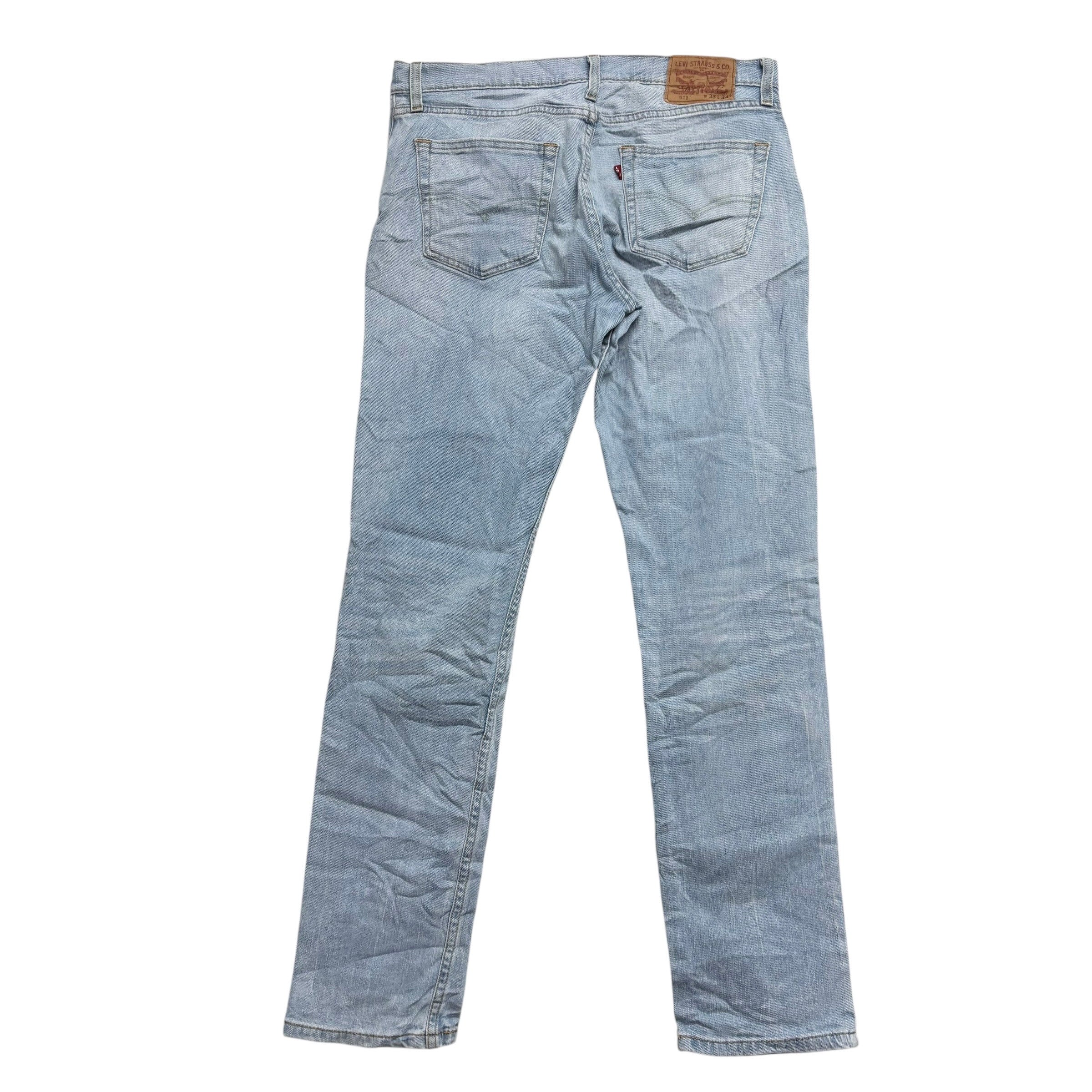 Levis 511 Jeans W33 L34 Mens Light Blue Slim Fit Stretch Denim