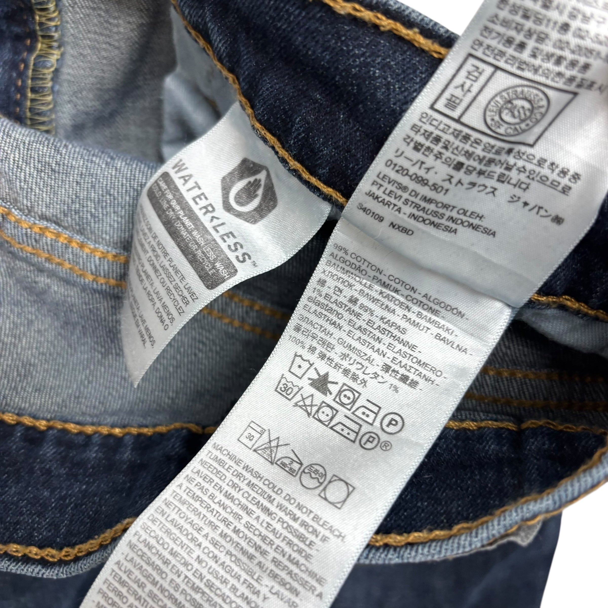 Levis 511 Jeans W29 L29 Mens Dark Blue Slim Fit Stretch Denim (F)