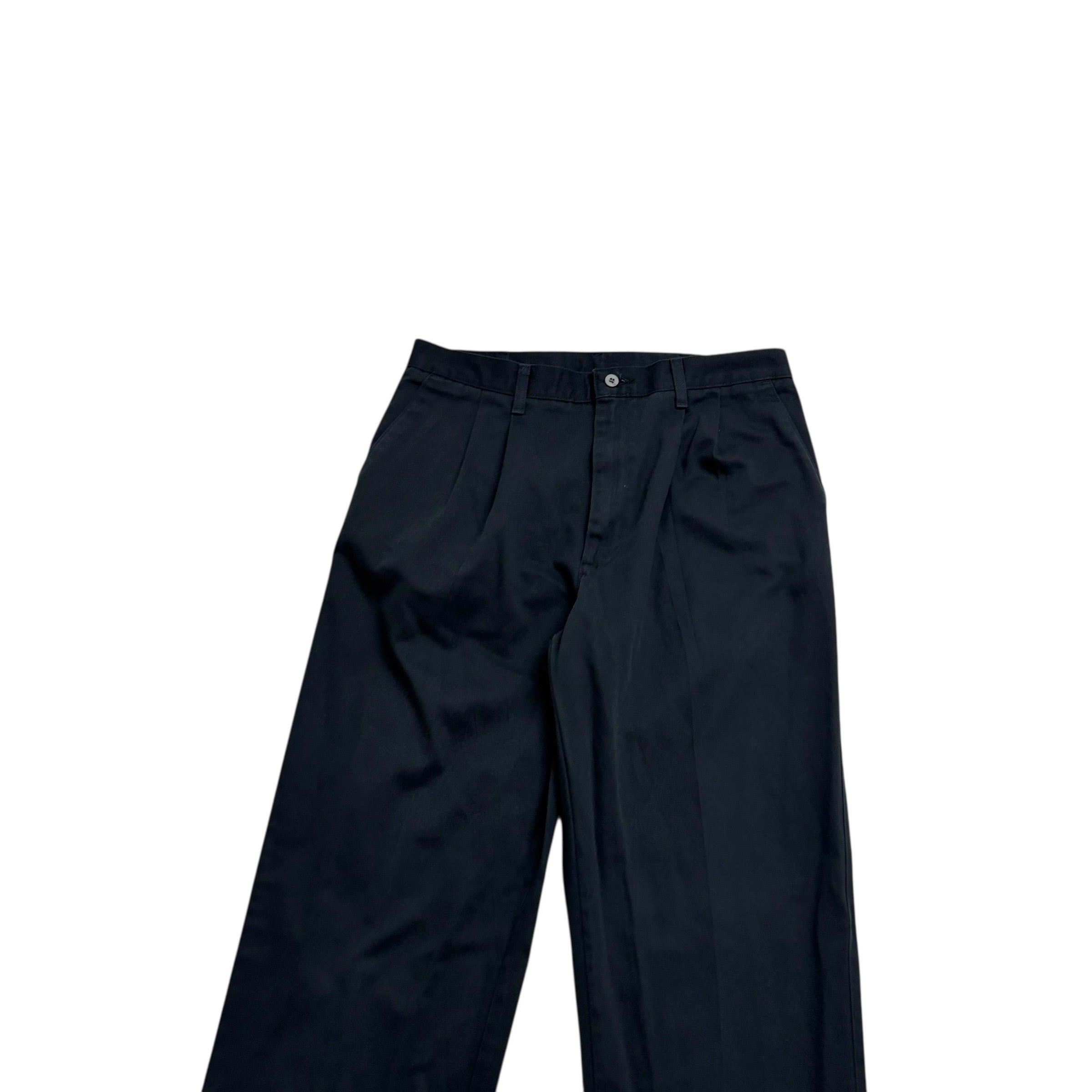 Wrangler Riata Pleated Trousers W34 L36 Mens Navy Blue Relaxed Fit Pants (E)