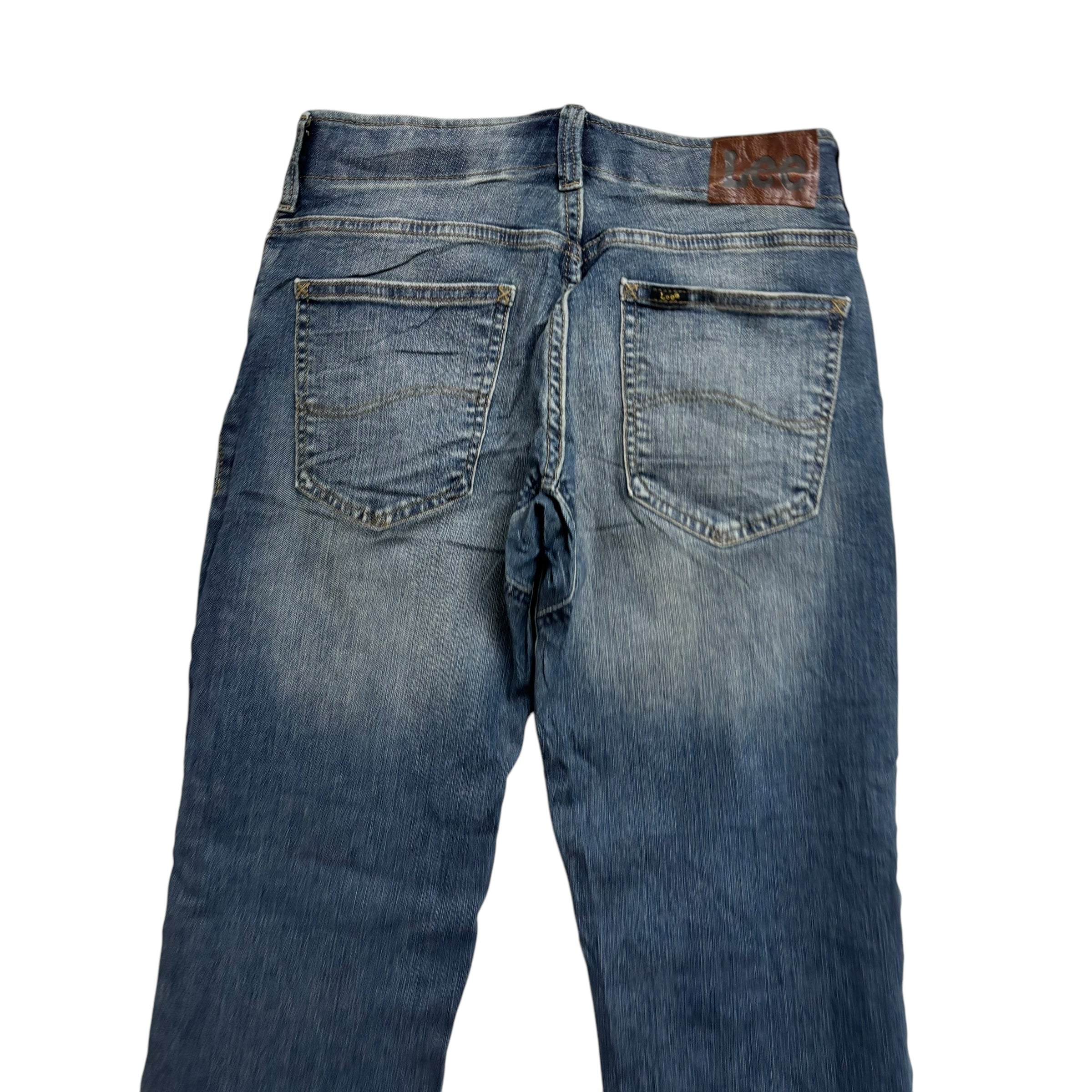 Lee Jeans W28 L30 Mens Regular Taper Fit Mid Blue Stretch Extreme Motion Denim