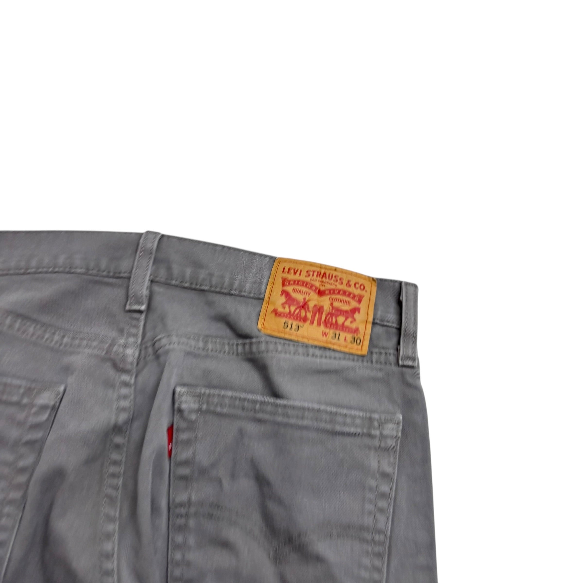Levis 513 Jeans W31 L30 Mens Grey Slim Straight Fit Stretch Denim (F)
