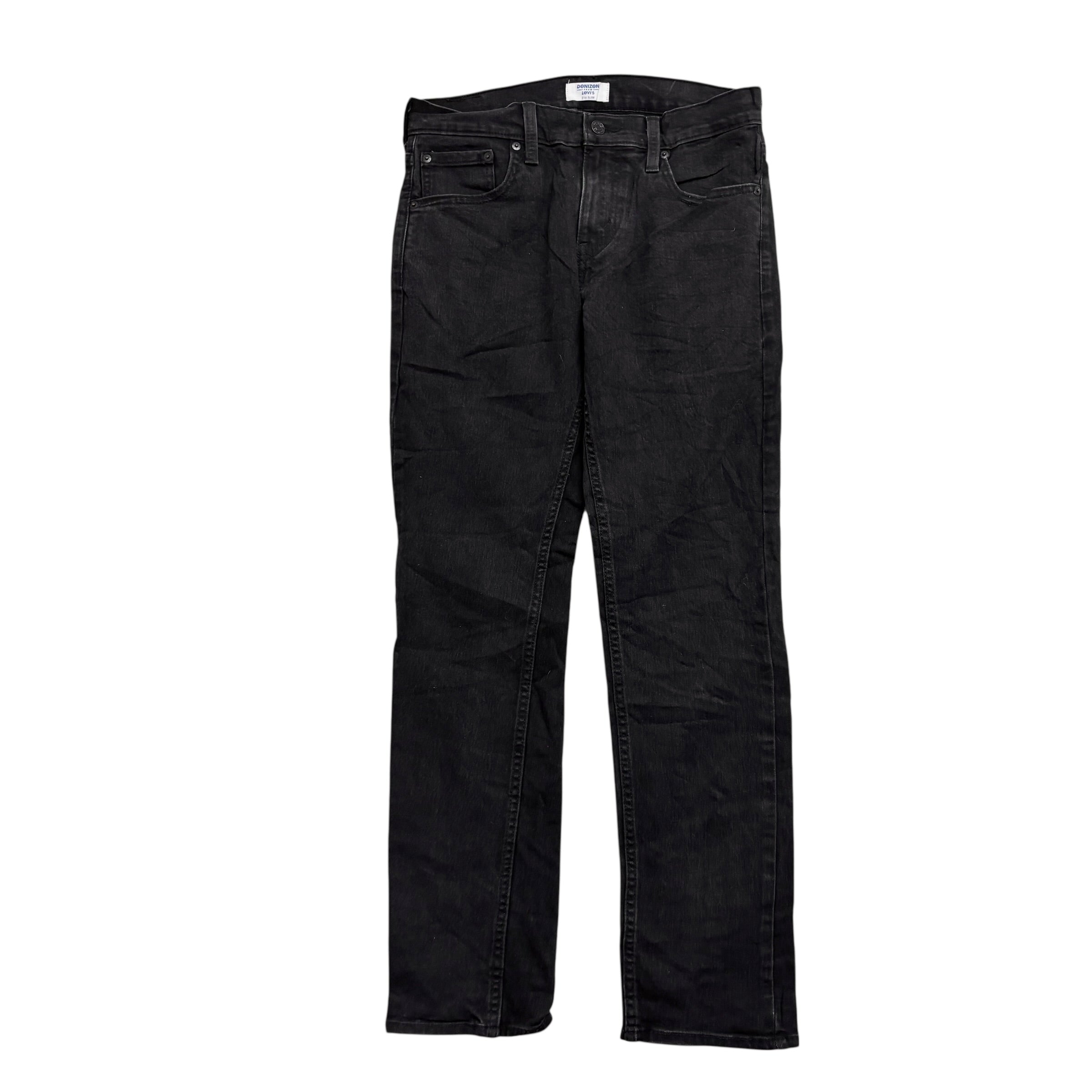 Levis Denizen Jeans W30 L30 Mens Black Slim Fit Stretch Denim (E)