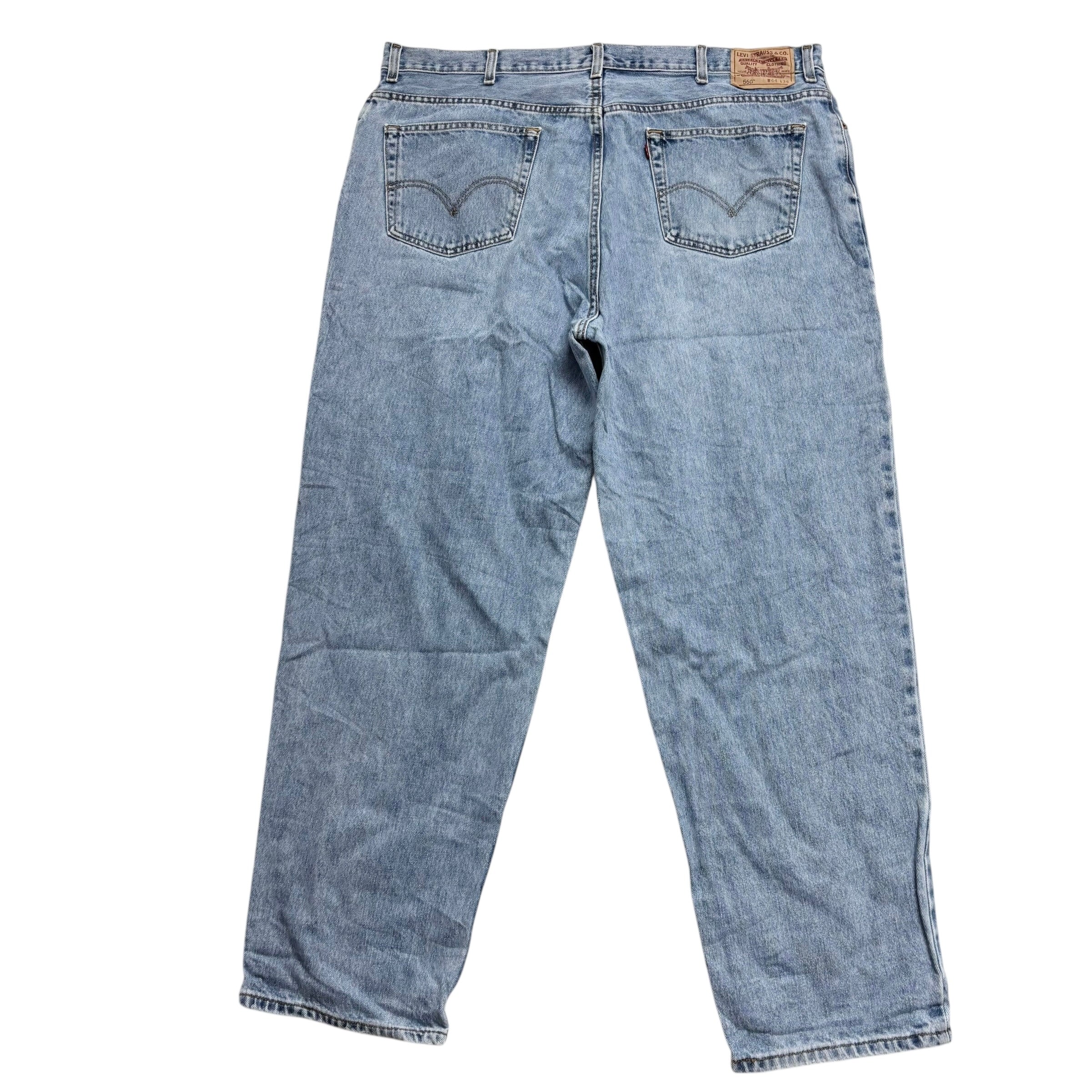 Levis 560 Jeans W44 L32 Mens Light Blue Baggy Relaxed Comfort Vintage Denim (E)
