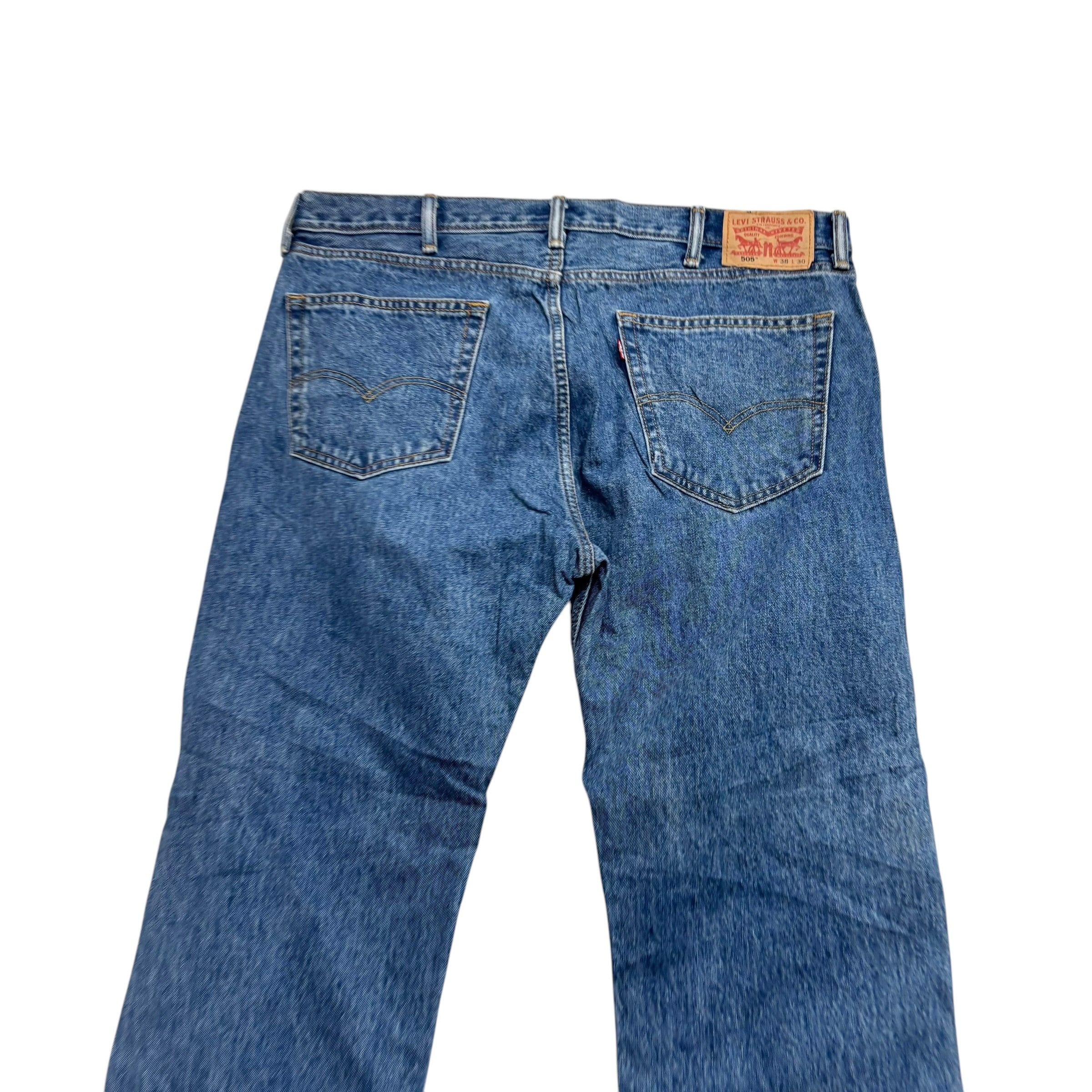 Levis 505 Jeans W38 L30 Mens Mid Blue Regular Straight Fit Denim