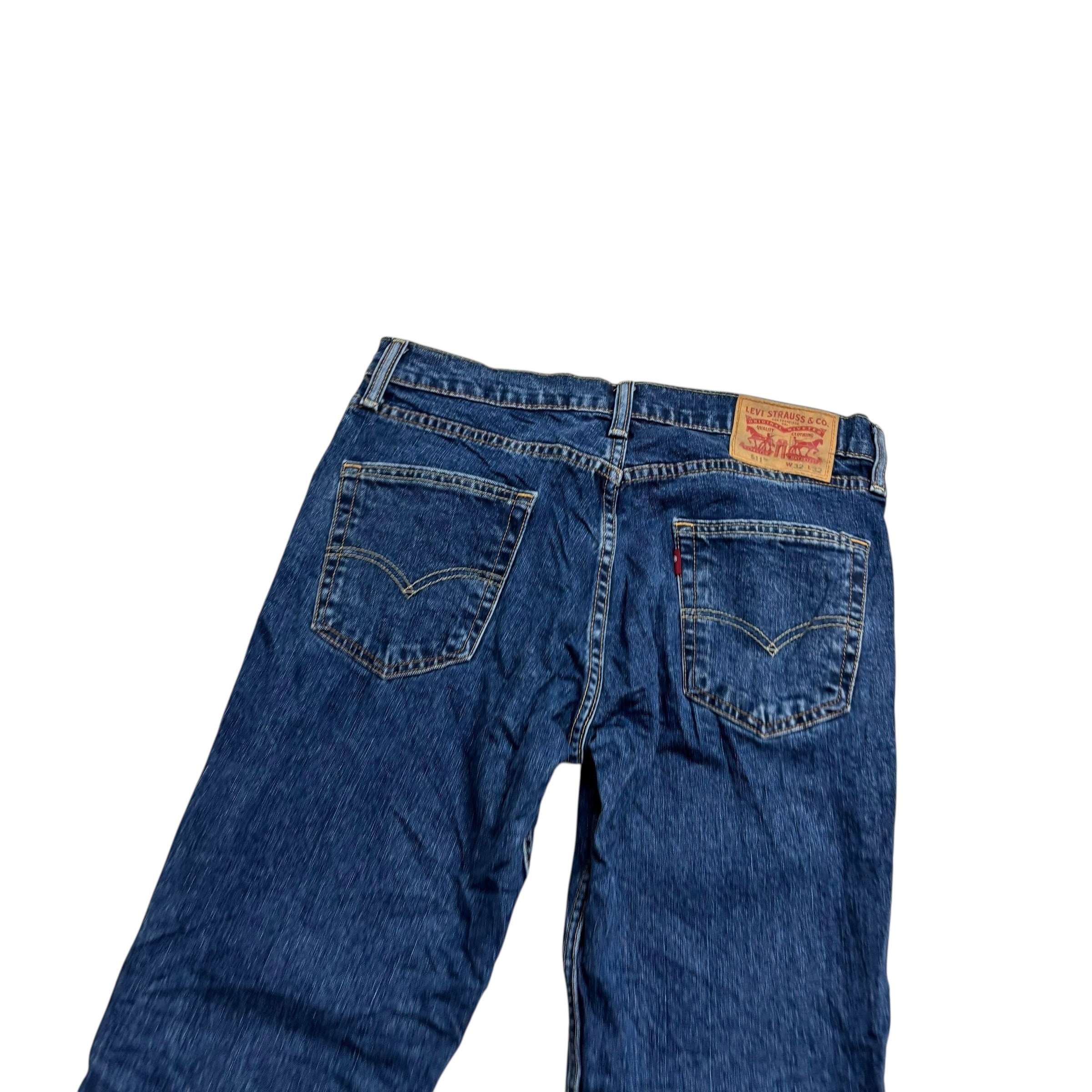 Levis 511 Jeans W32 L32 Mens Mid Blue Slim Fit Stretch Denim (E)