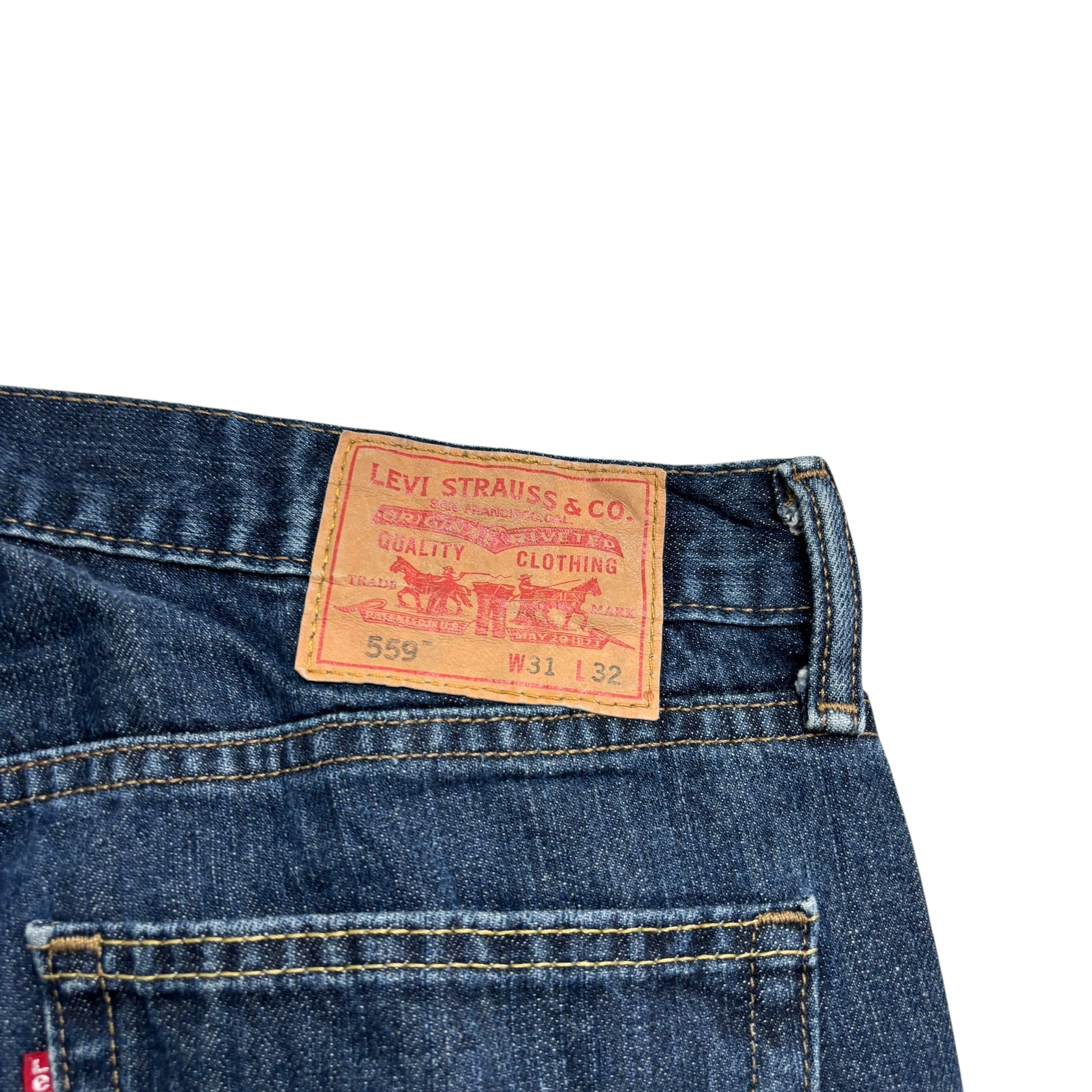 Levis 559 Jeans W31 L32 Mens Dark Blue Baggy Relaxed Straight Fit Vintage Denim