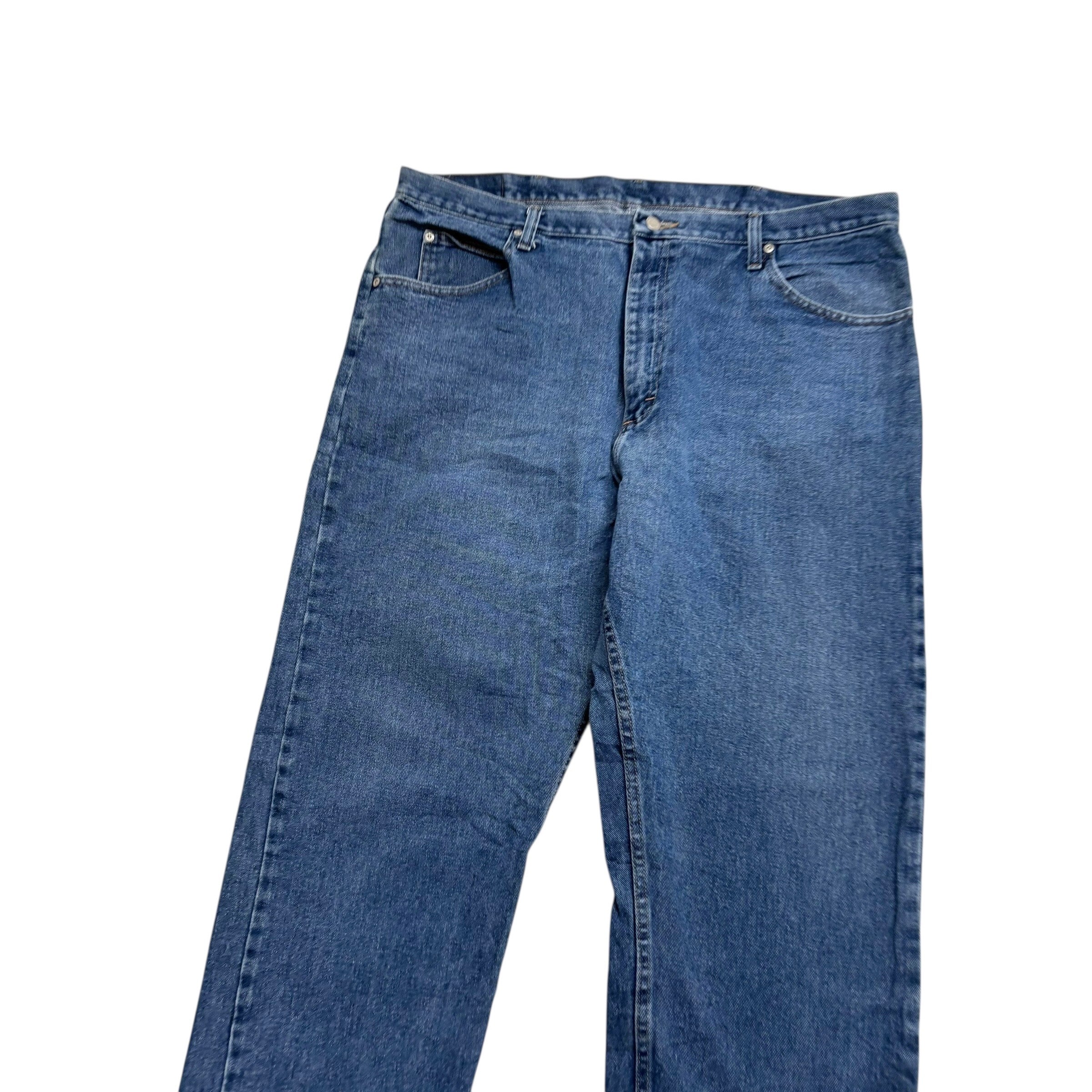 Wrangler Jeans W40 L32 Mens Mid Blue Relaxed Straight Fit Vintage Denim