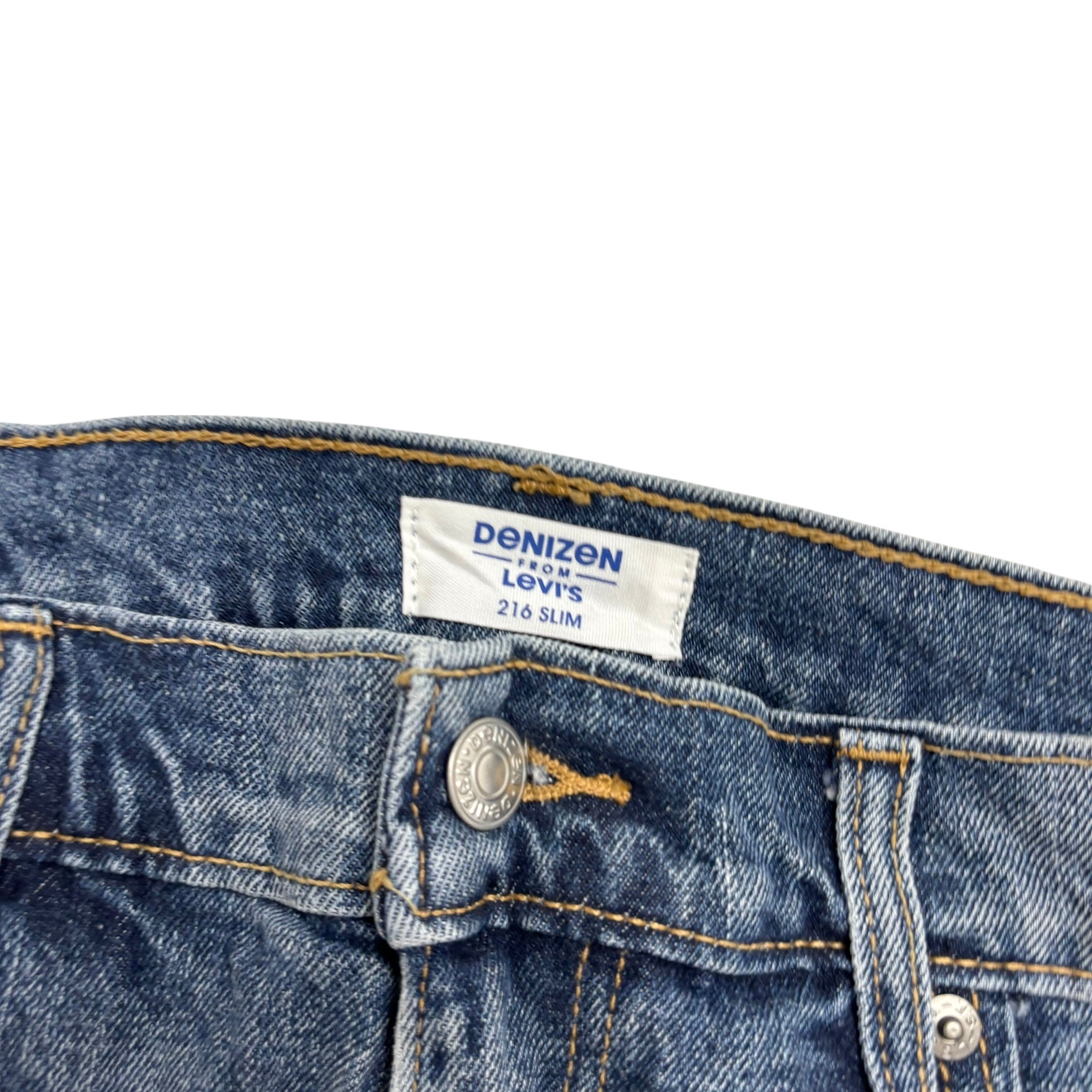 Levis Denizen Jeans W30 L30 Mens Mid Blue Slim Fit Stretch Denim (E)