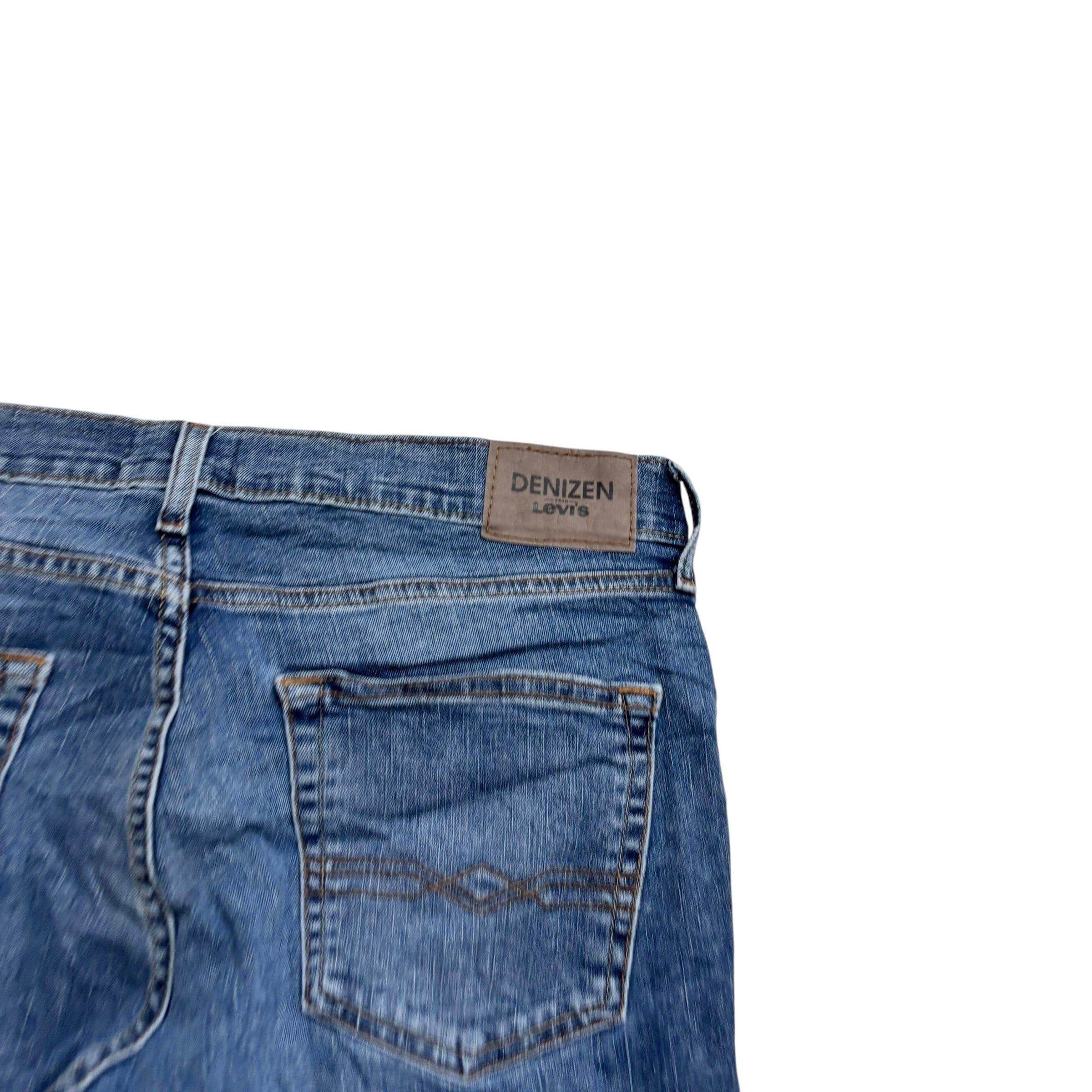Levis Denizen Jeans W32 L32 Mens Mid Blue Slim Fit Stretch Denim (E)