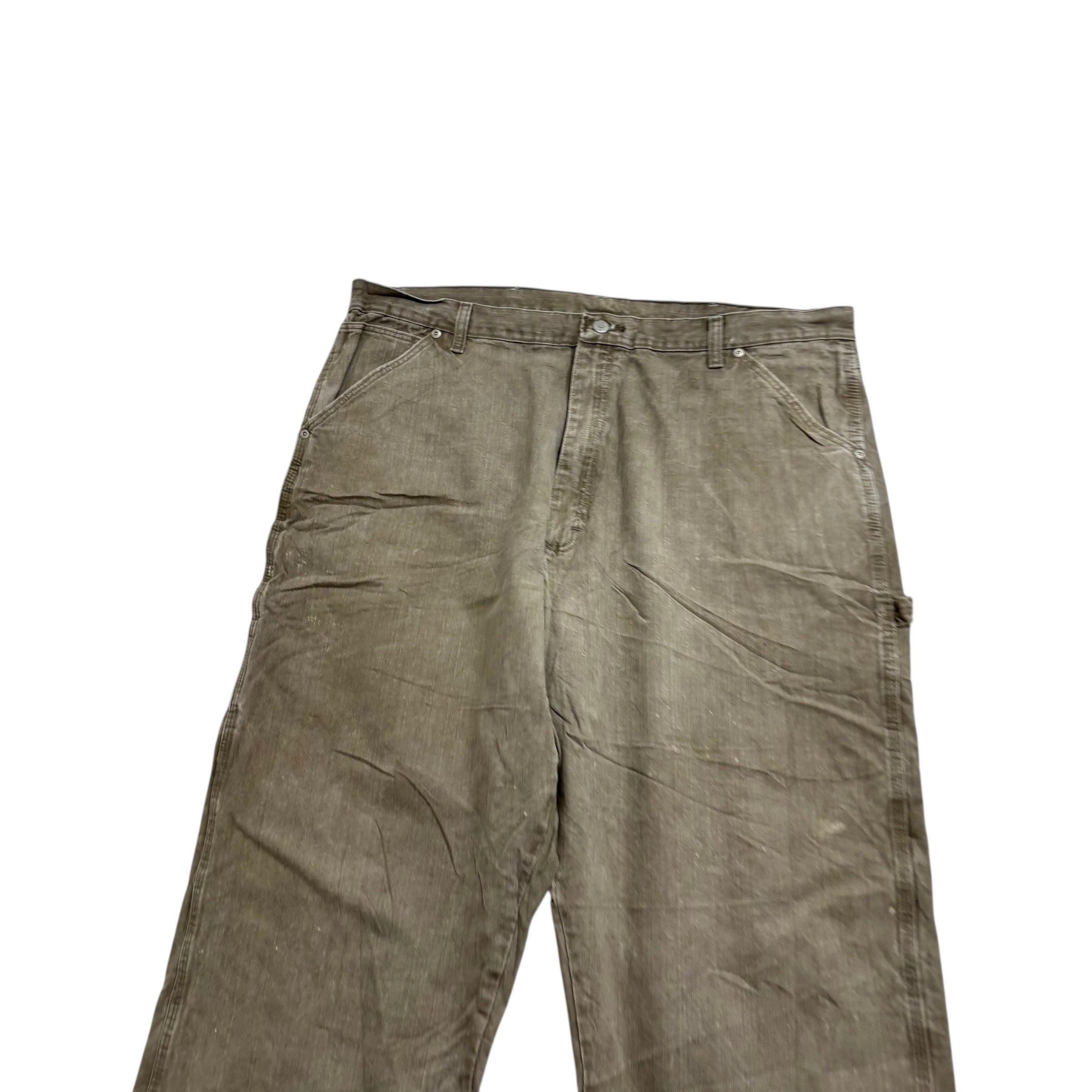 Wrangler Carpenter Jeans W40 L32 Mens Olive Relaxed Straight Fit Vintage