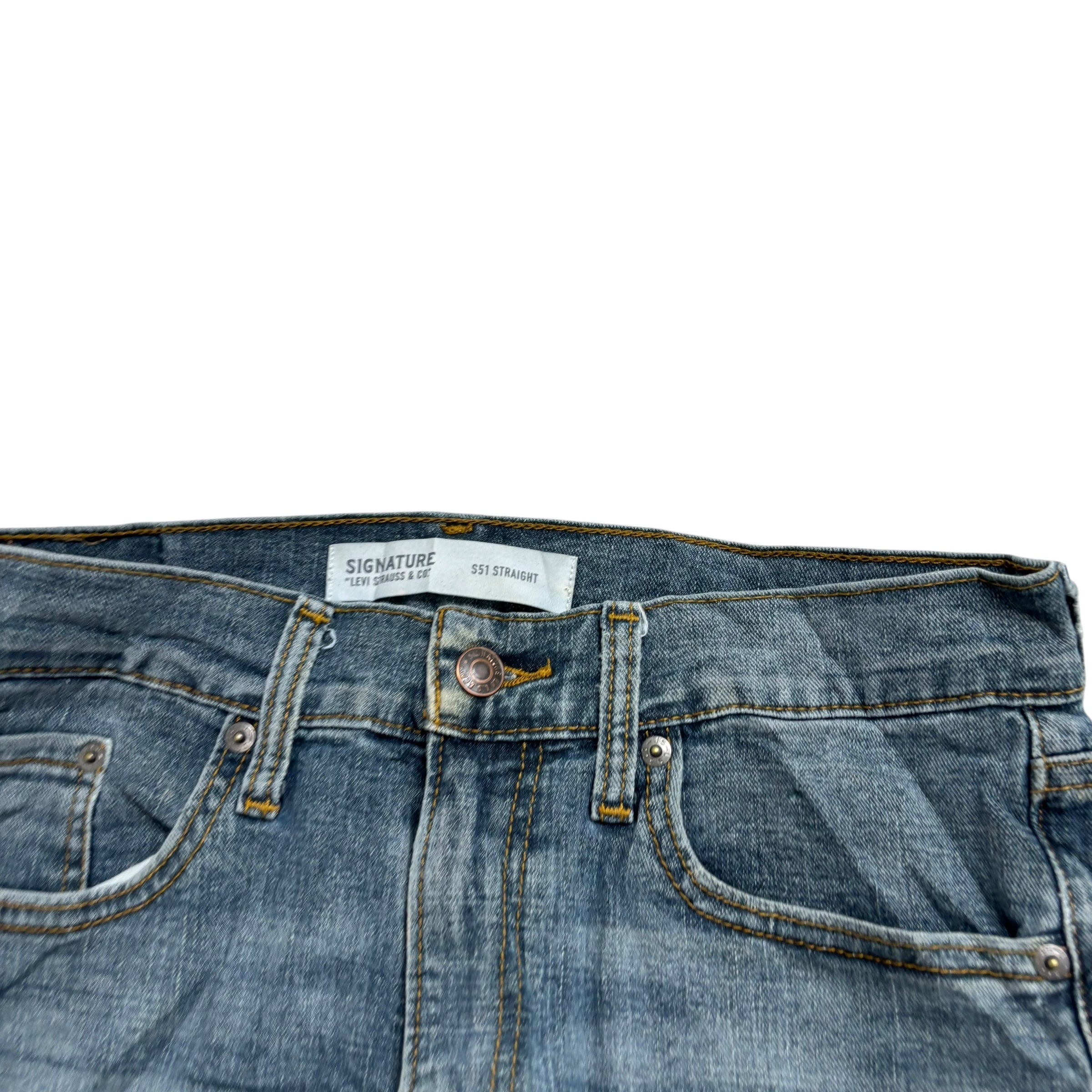 Levis Signature Jeans W29 L30 Mens Dark Blue Regular Straight Fit Stretch Denim