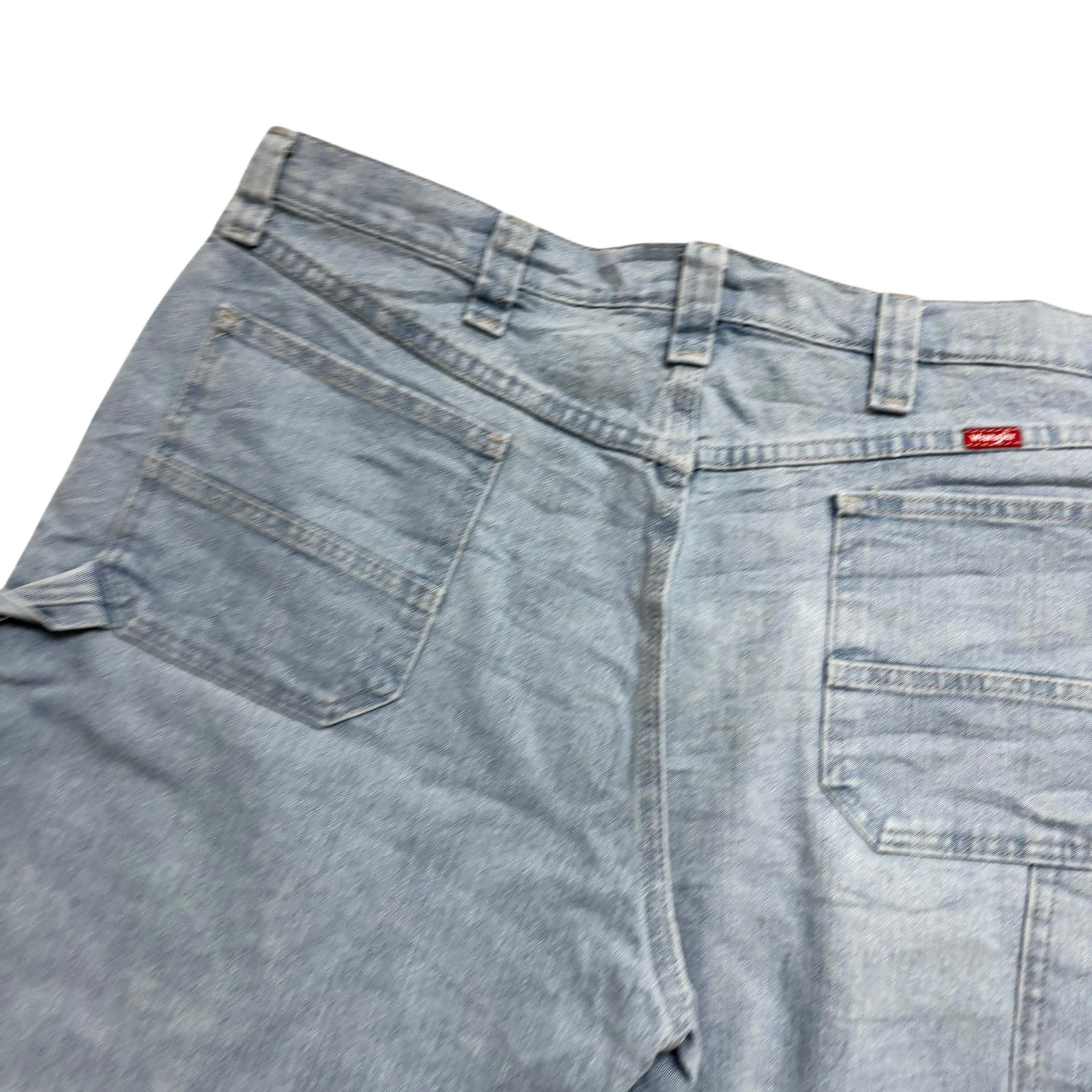 Wrangler Baggy Jorts W38 Mens Denim Shorts Light Blue Relaxed Carpenter (E)