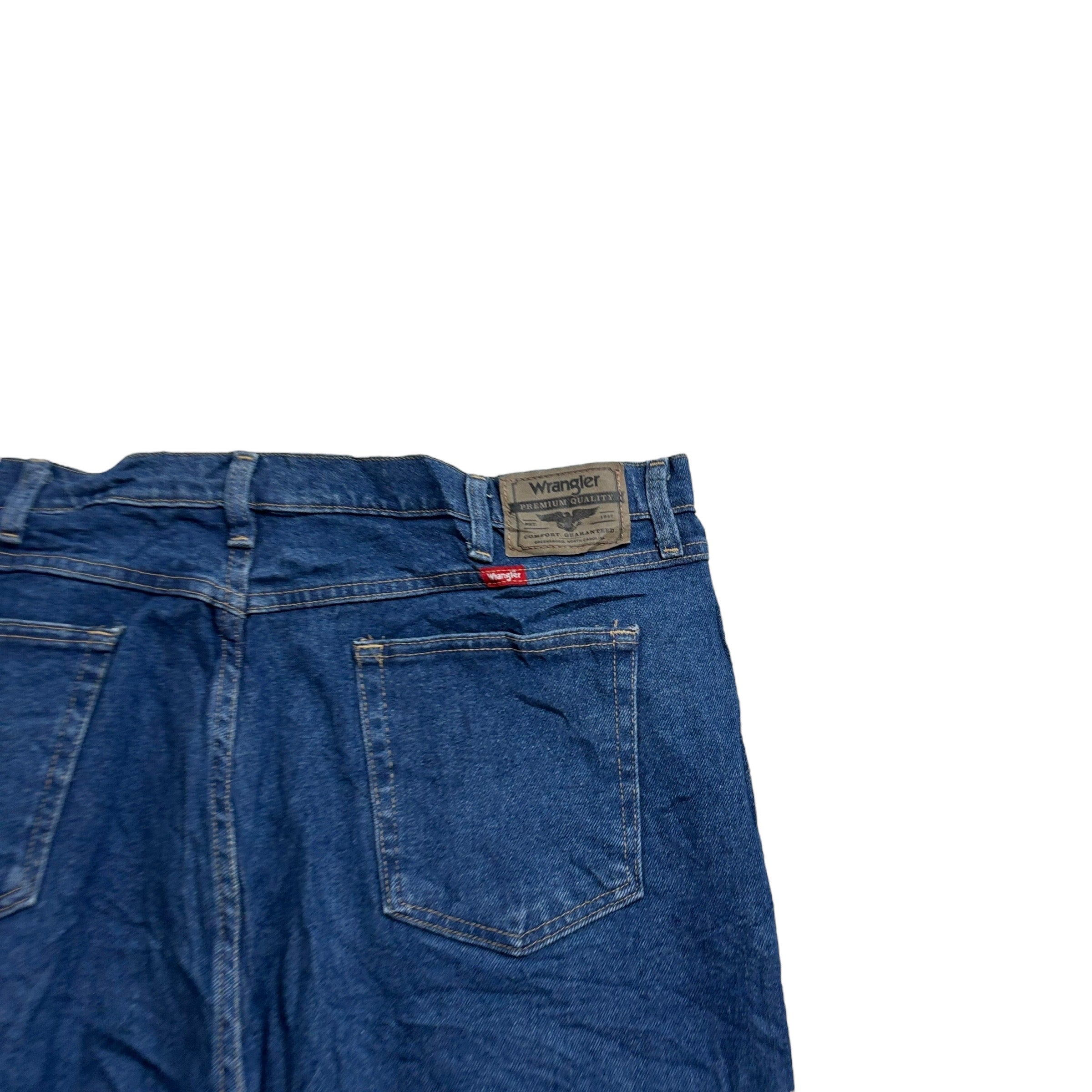 Wrangler Jeans W40 L32 Mens Mid Blue Relaxed Straight Fit Stretch Denim (E)