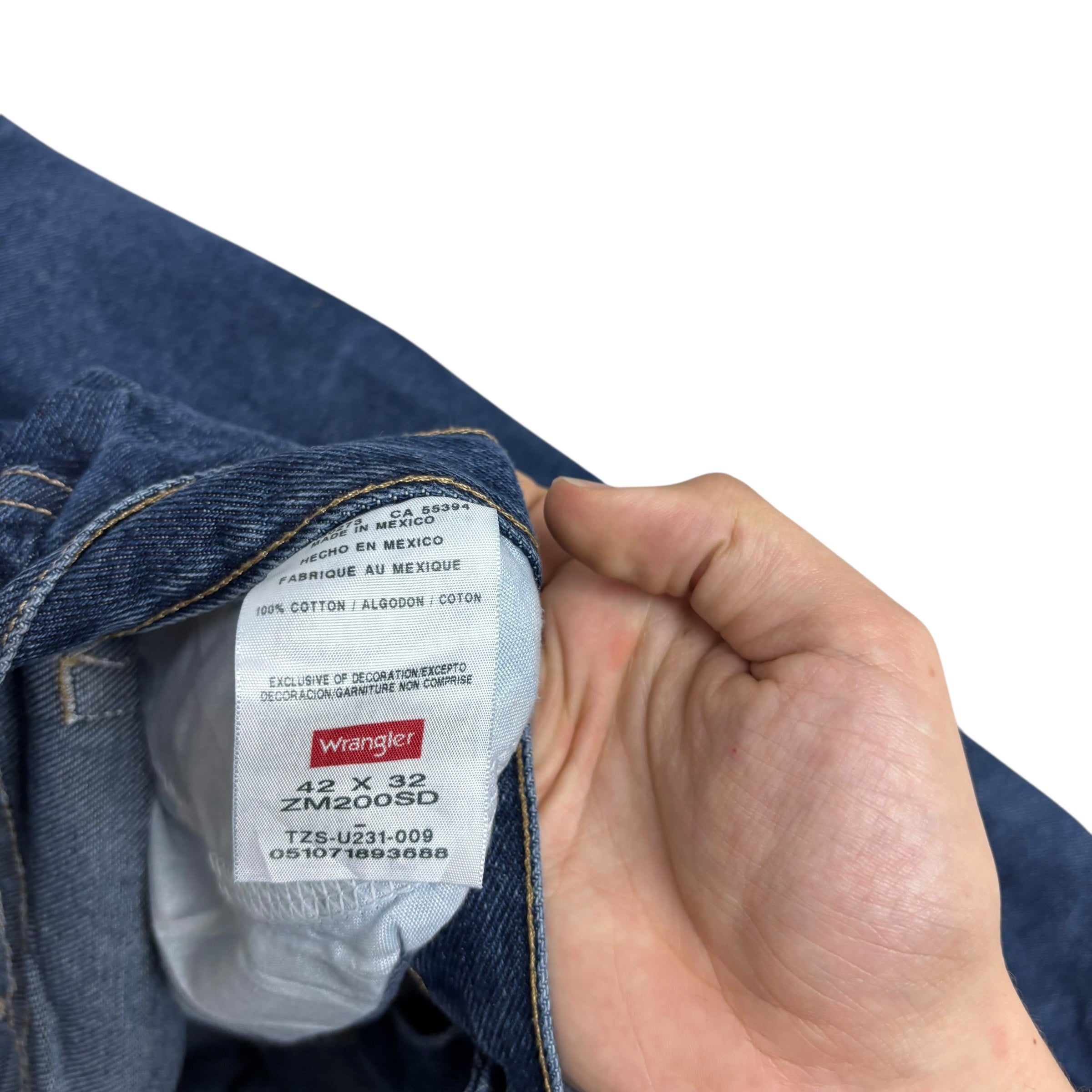 Wrangler Jeans W42 L32 Mens Dark Blue Relaxed Straight Fit Denim (E)