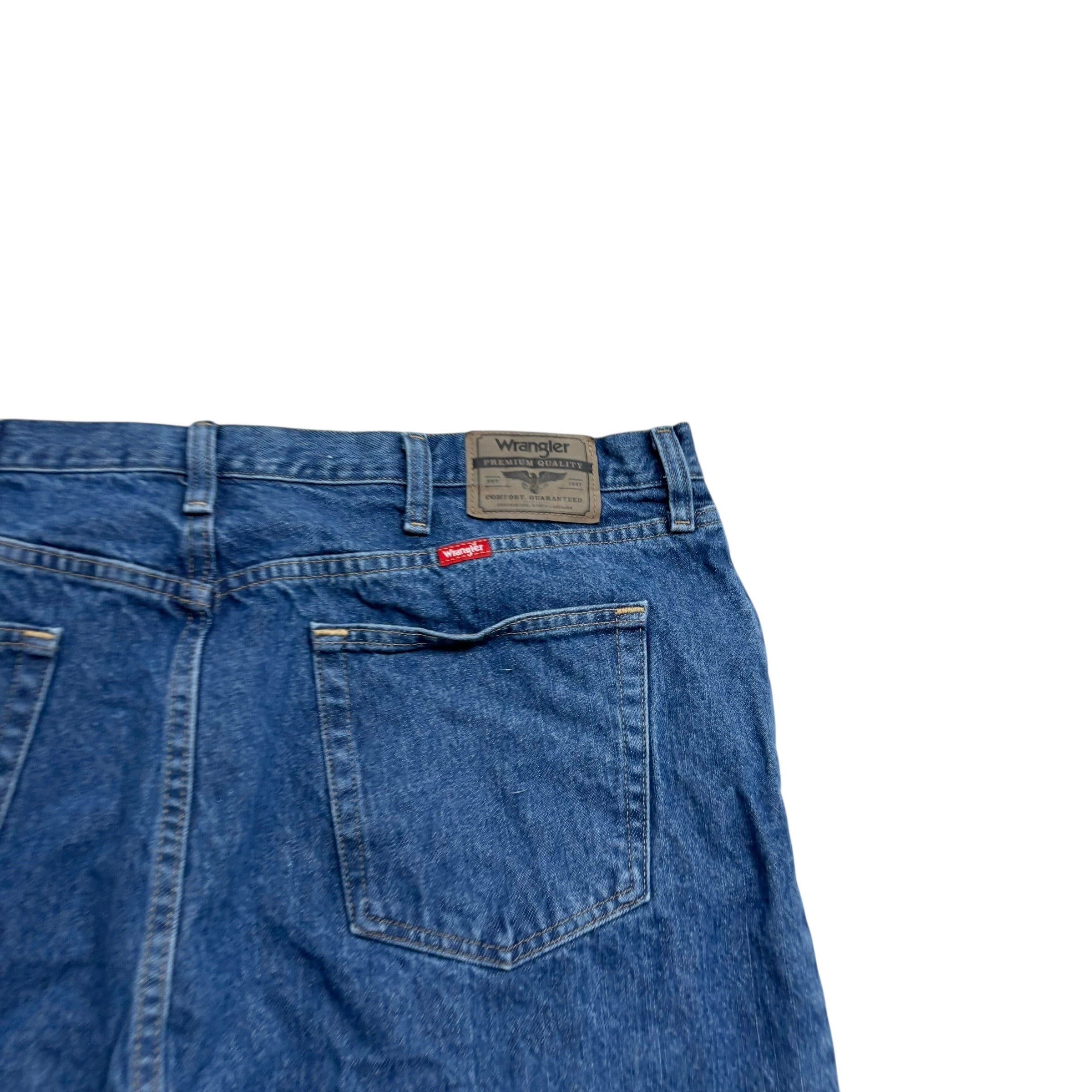 Wrangler Jeans W42 L30 Mens Mid Blue Regular Straight Fit Denim (E)