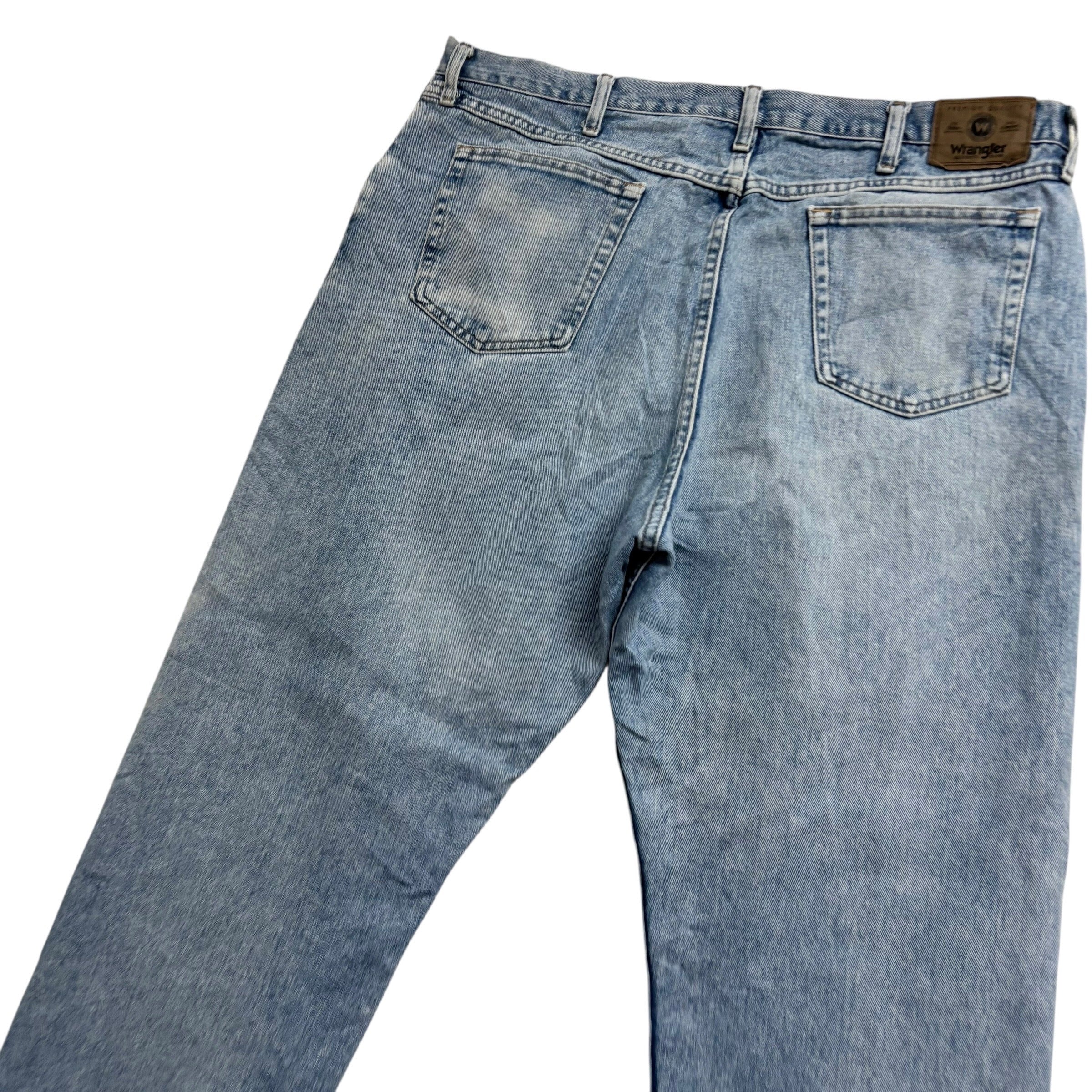 Wrangler Jeans W42 L32 Mens Light Blue Relaxed Straight Fit Denim (F)