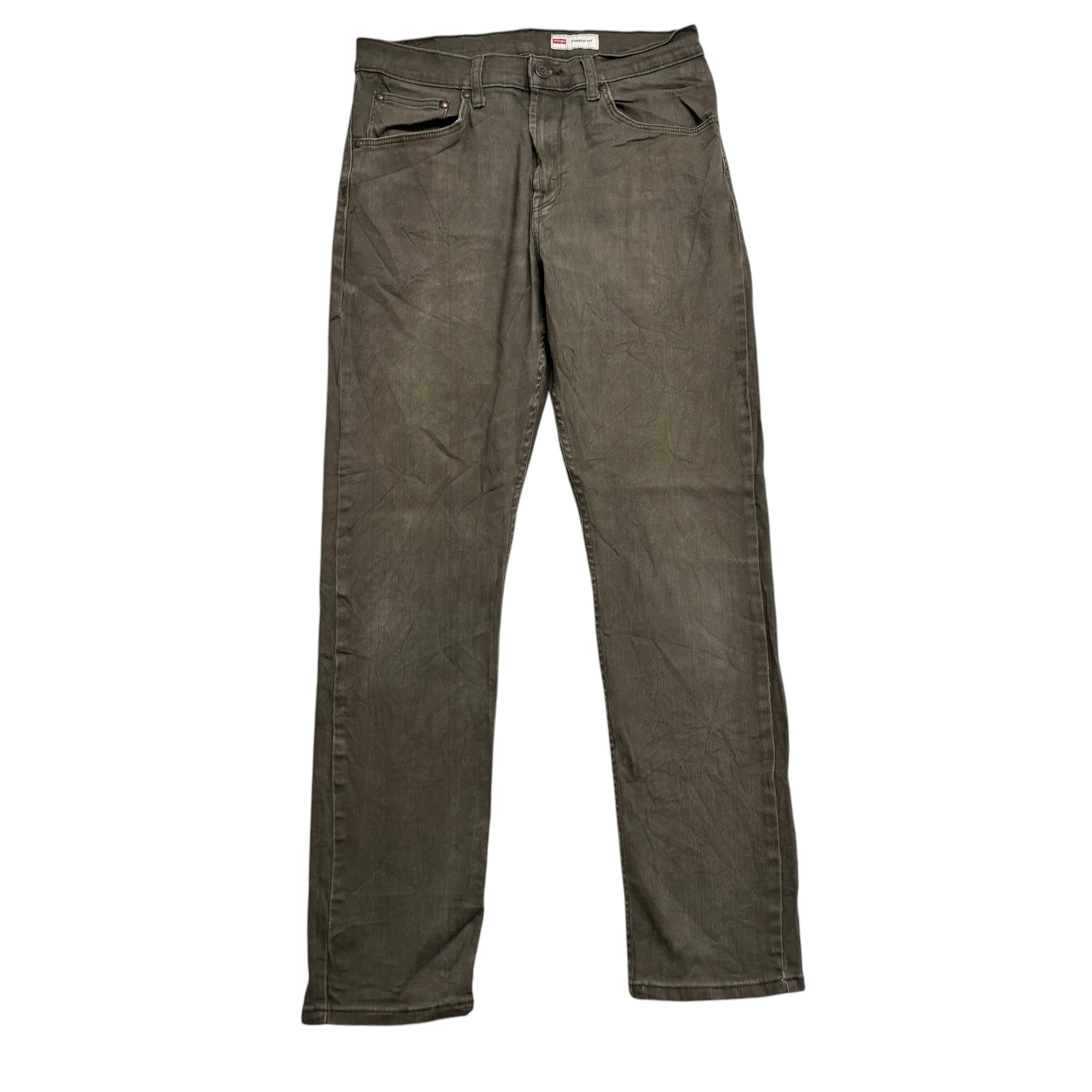 Wrangler Jeans W30 L32 Mens Green Athletic Tapered Fit Stretch Denim (E)