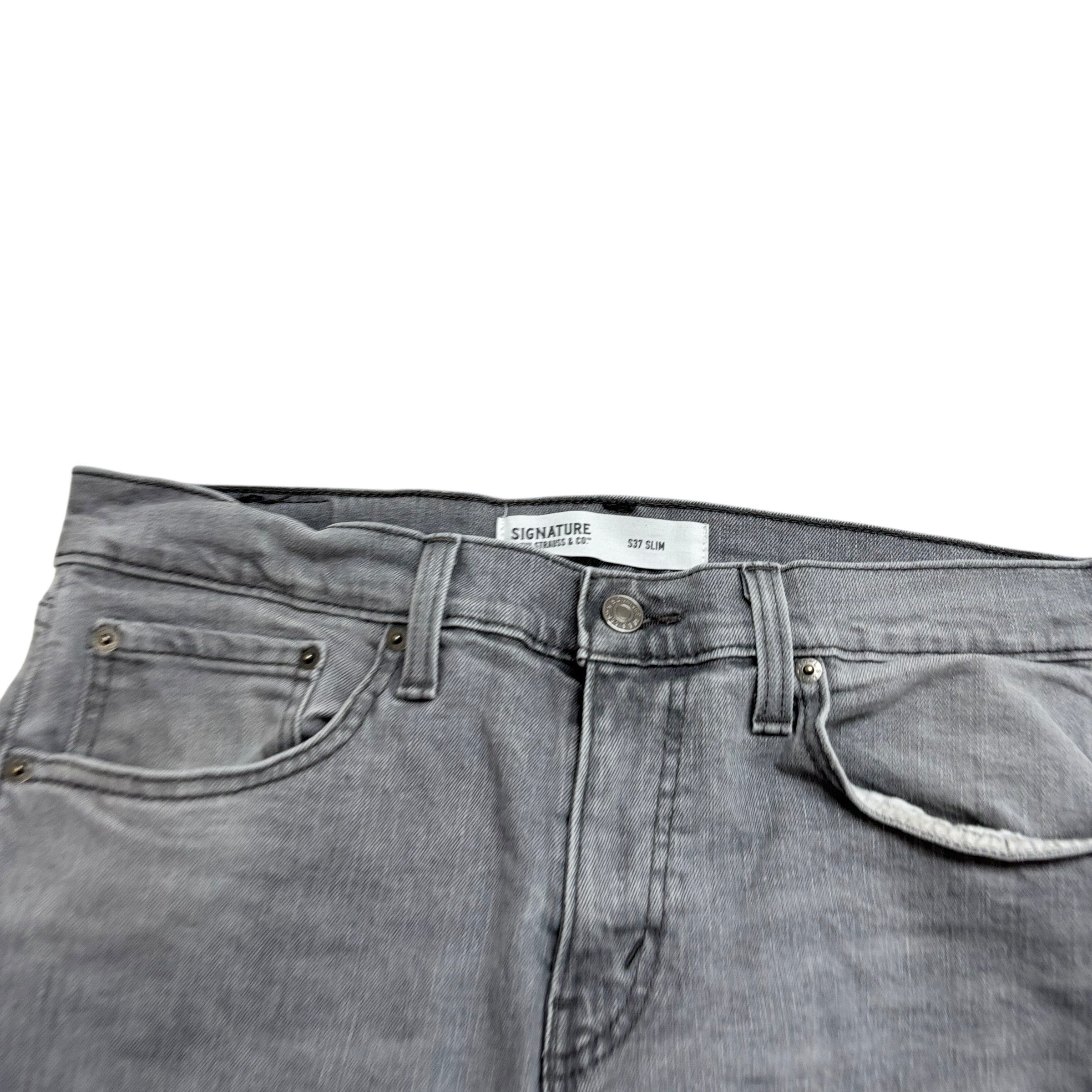 Levis Signature Jeans W32 L30 Mens Grey Slim Fit Stretch Denim