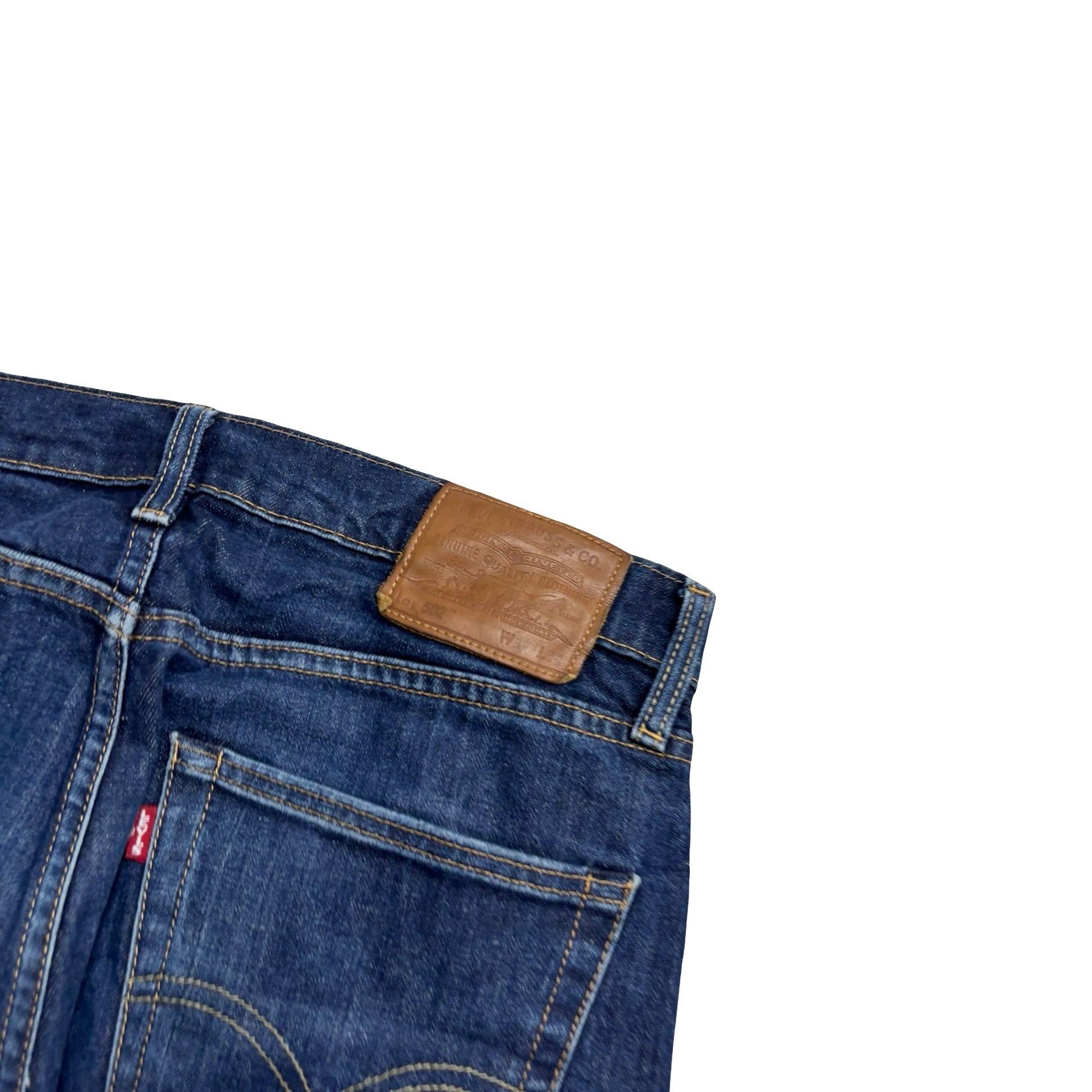 Levis 502 Jeans W32 L33 Mens Dark Blue Regular Tapered Fit Stretch Premium