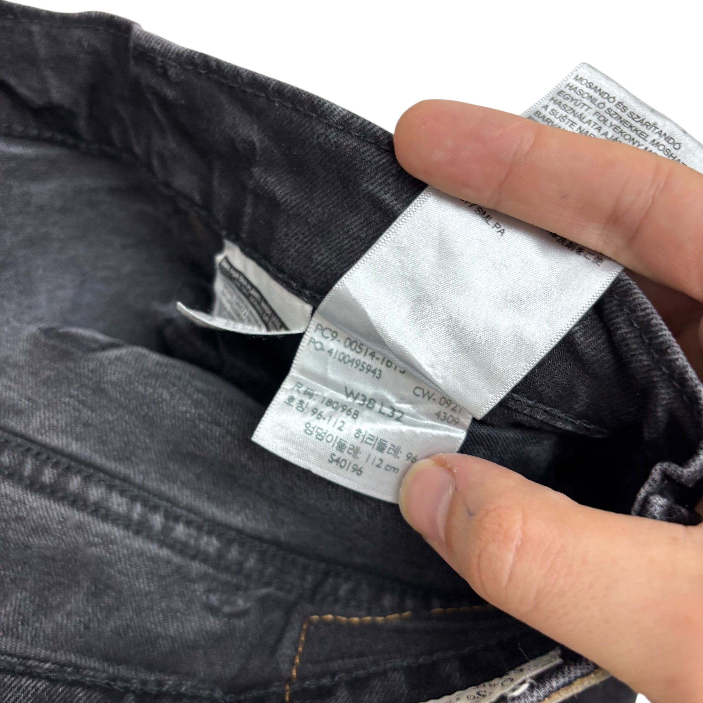 Levis 514 Jeans W38 L31 Mens Black Regular Straight Stretch Premium Denim (E)