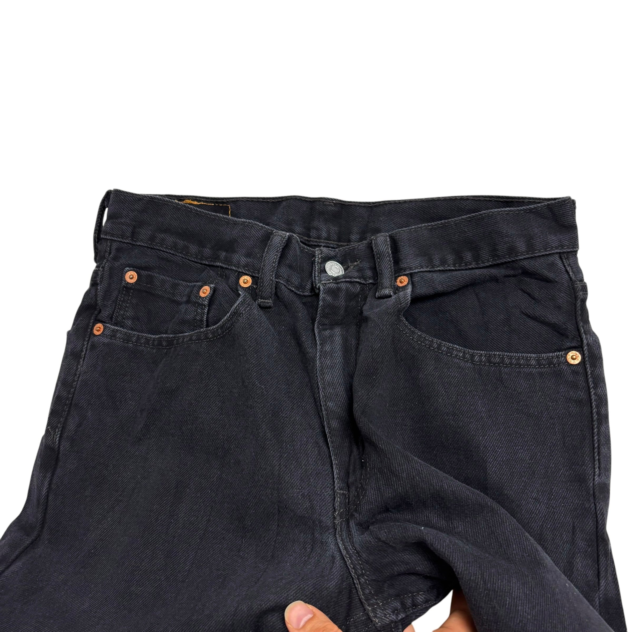 Levis 550 Jeans W31 L30 Mens Black Relaxed Straight Fit Denim (E)
