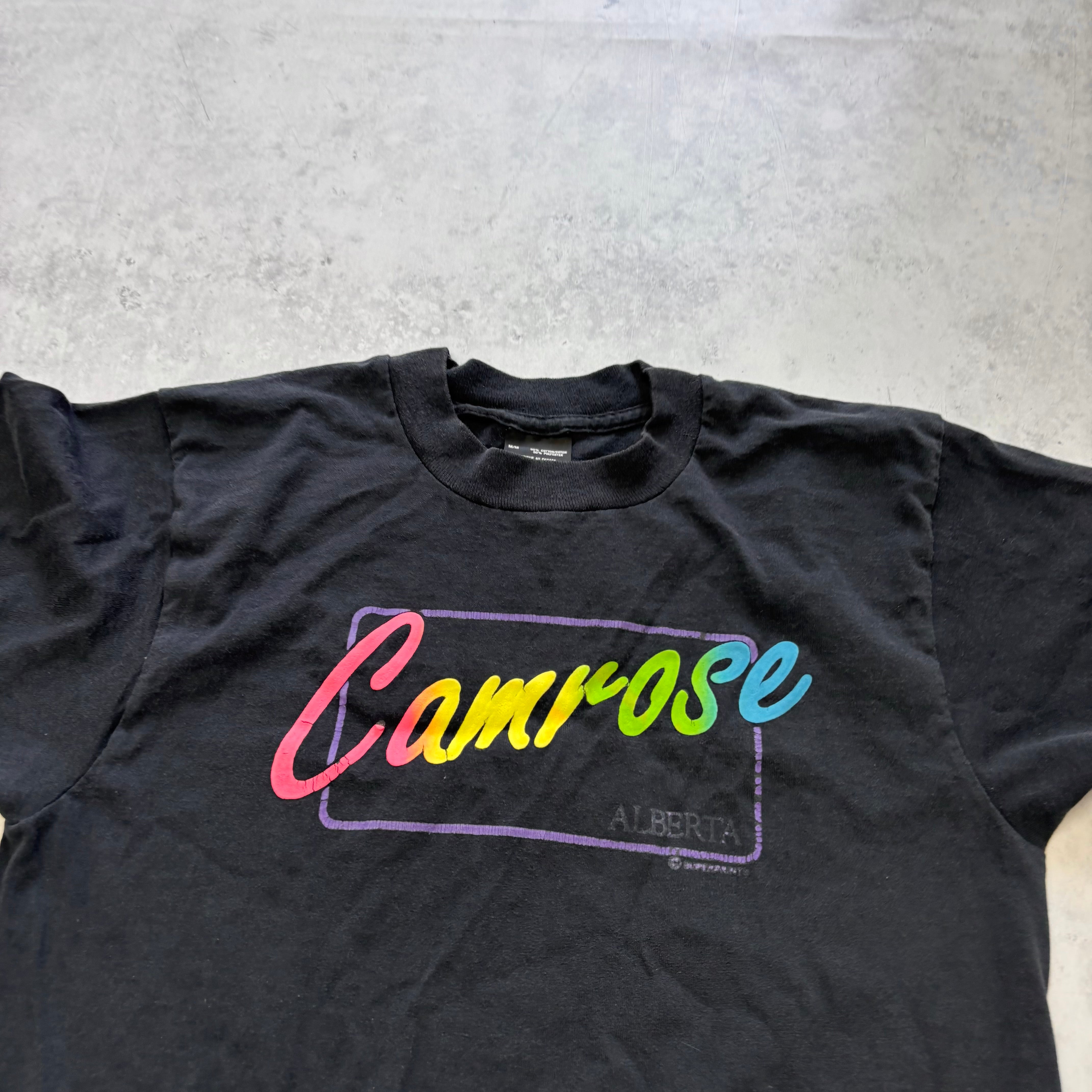 Vintage T Shirt Mens XS Black Single Stitch Graphic Print 90s Tourist