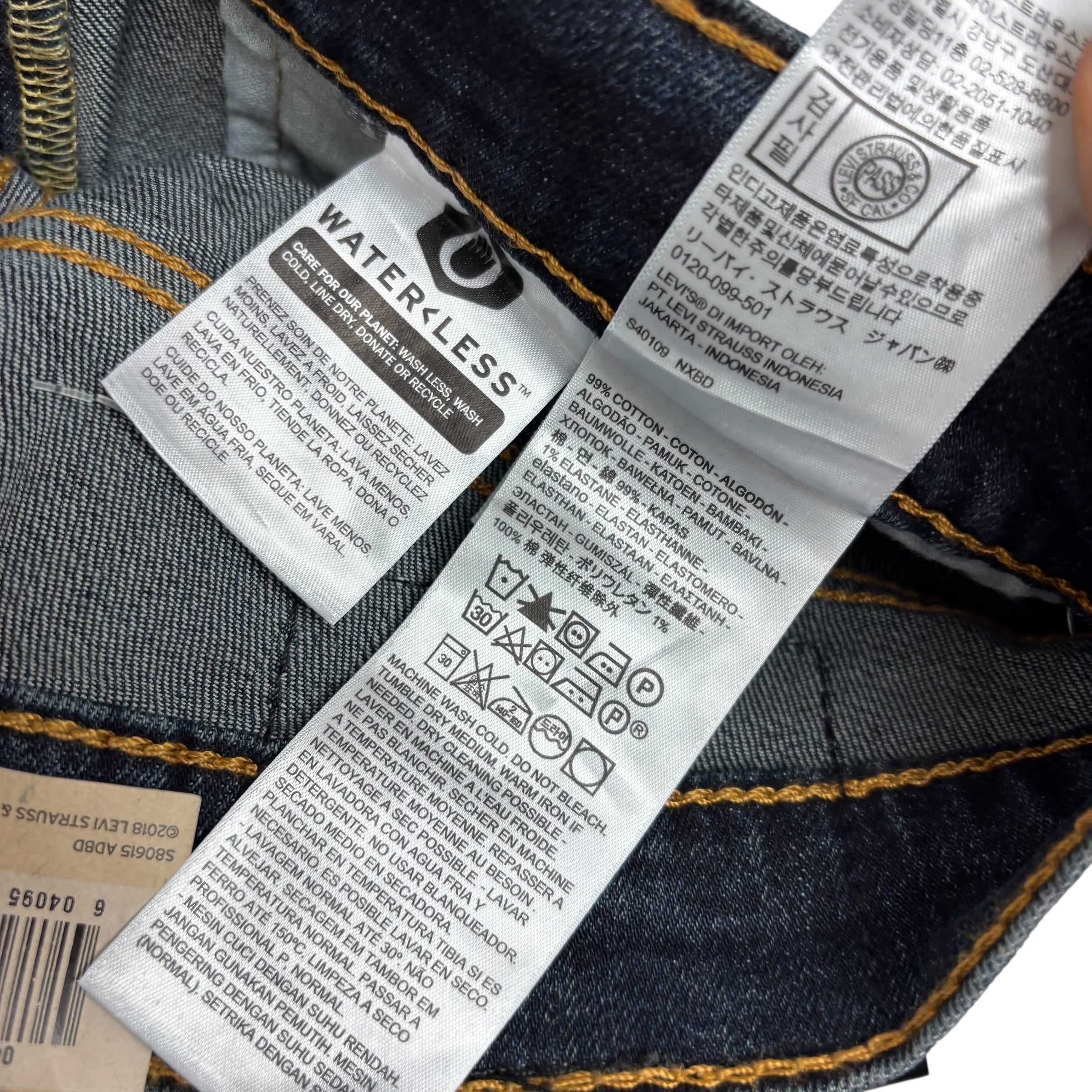 Levis 511 Jeans W28 L32 Mens Dark Blue Slim Fit Stretch Denim (E)