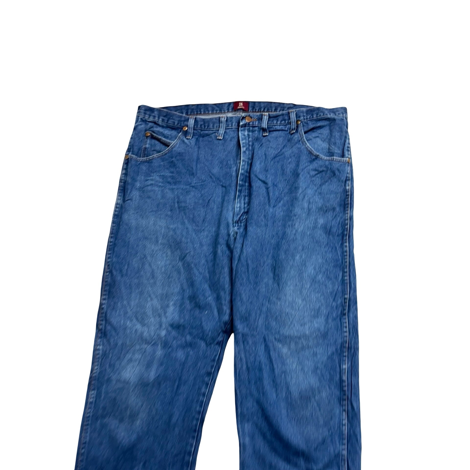 Wrangler Jeans Cowboy Cut W42 L34 Mens Mid Blue 31MWZ Relaxed Fit Denim