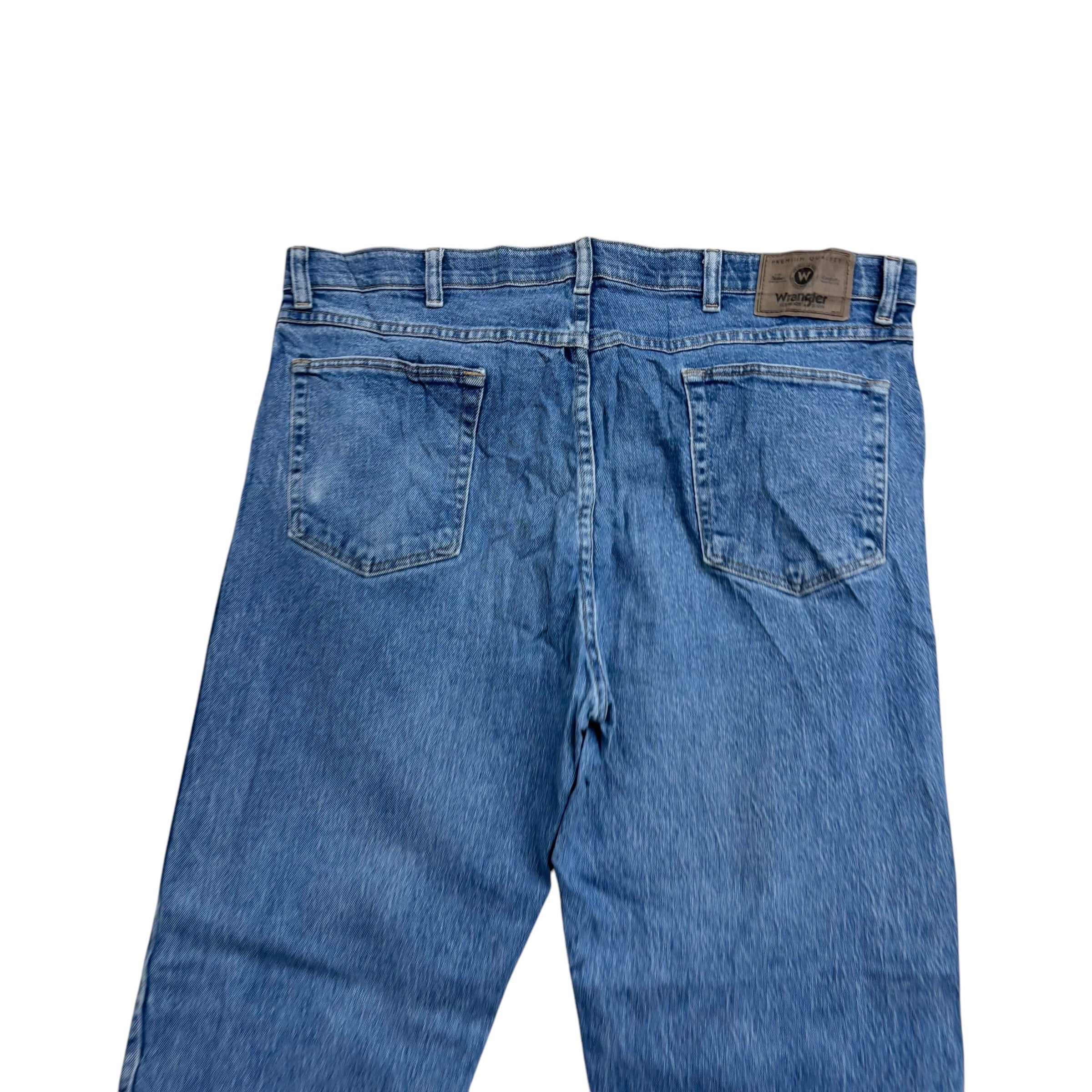 Wrangler Jeans W38 L30 Mens Mid Blue Regular Straight Fit Stretch Denim (E)