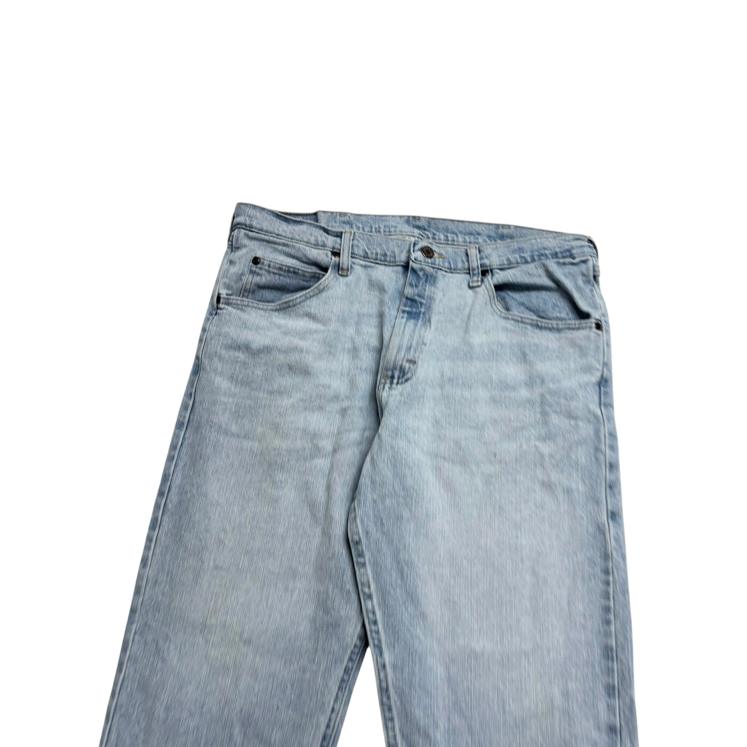 Wrangler Jeans W34 L30 Mens Light Blue Relaxed Straight Fit Stretch Denim