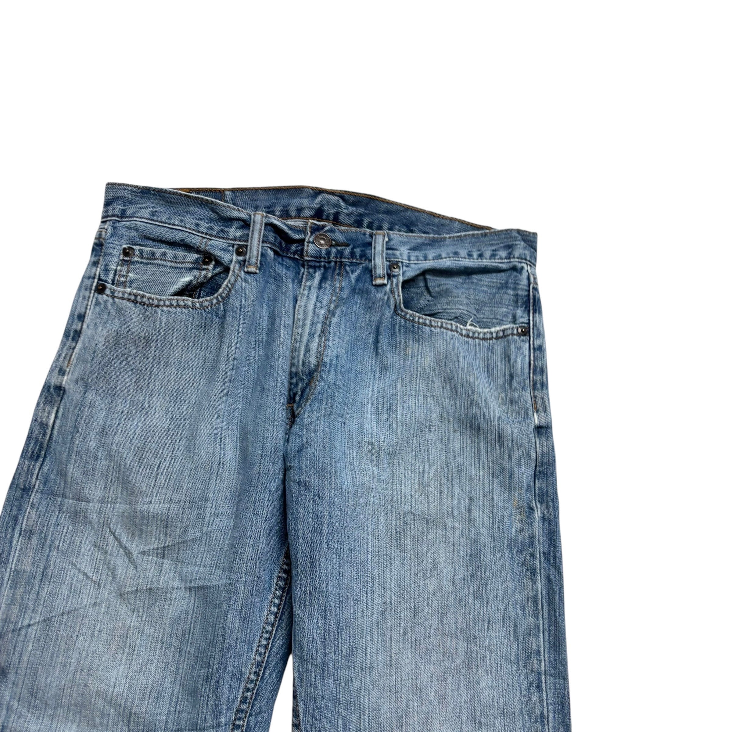 Levis 559 Jeans W33 L32 Mens Mid Blue Relaxed Straight Fit Denim (F)