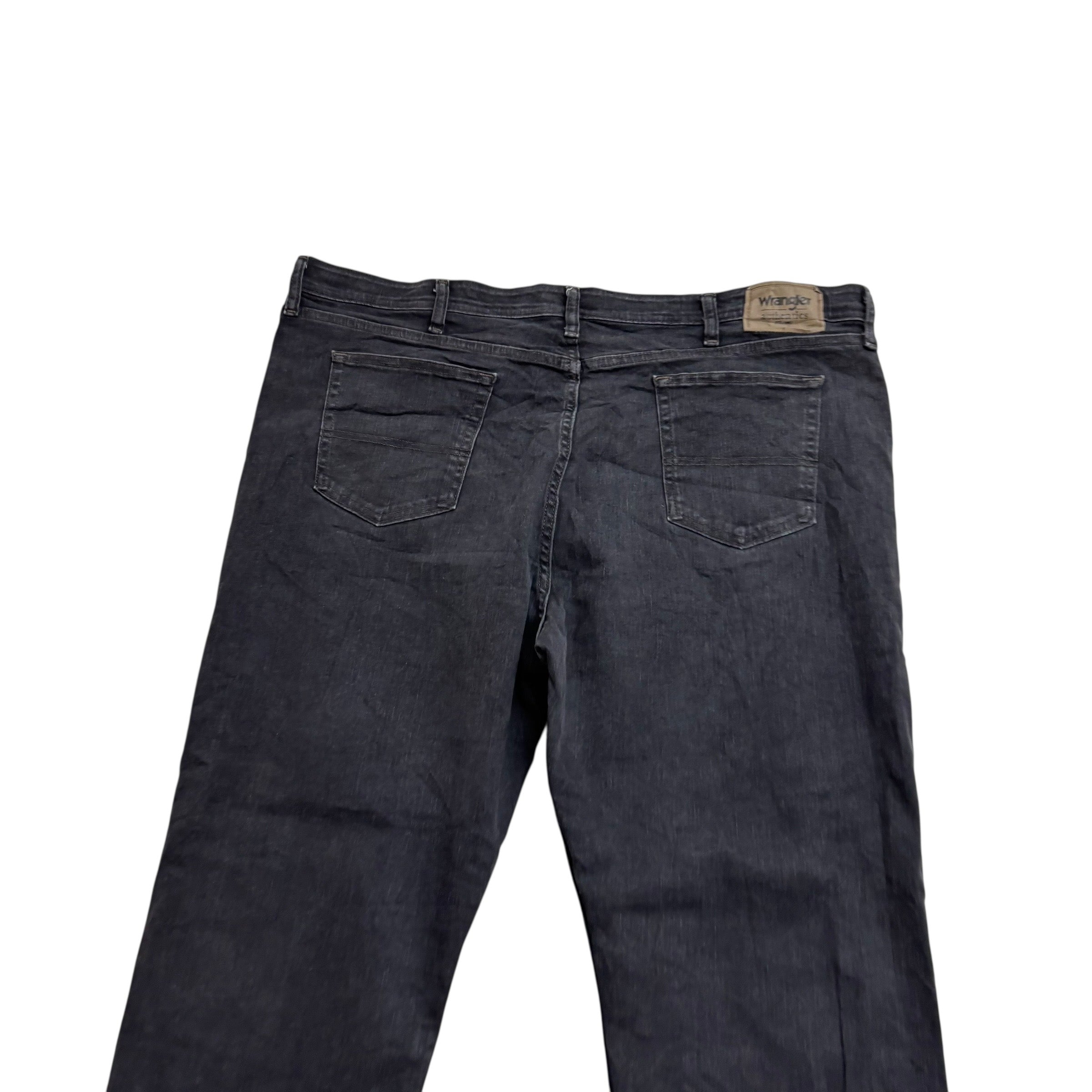 Wrangler Jeans W44 L30 Mens Black Regular Straight Fit Stretch Denim (E)