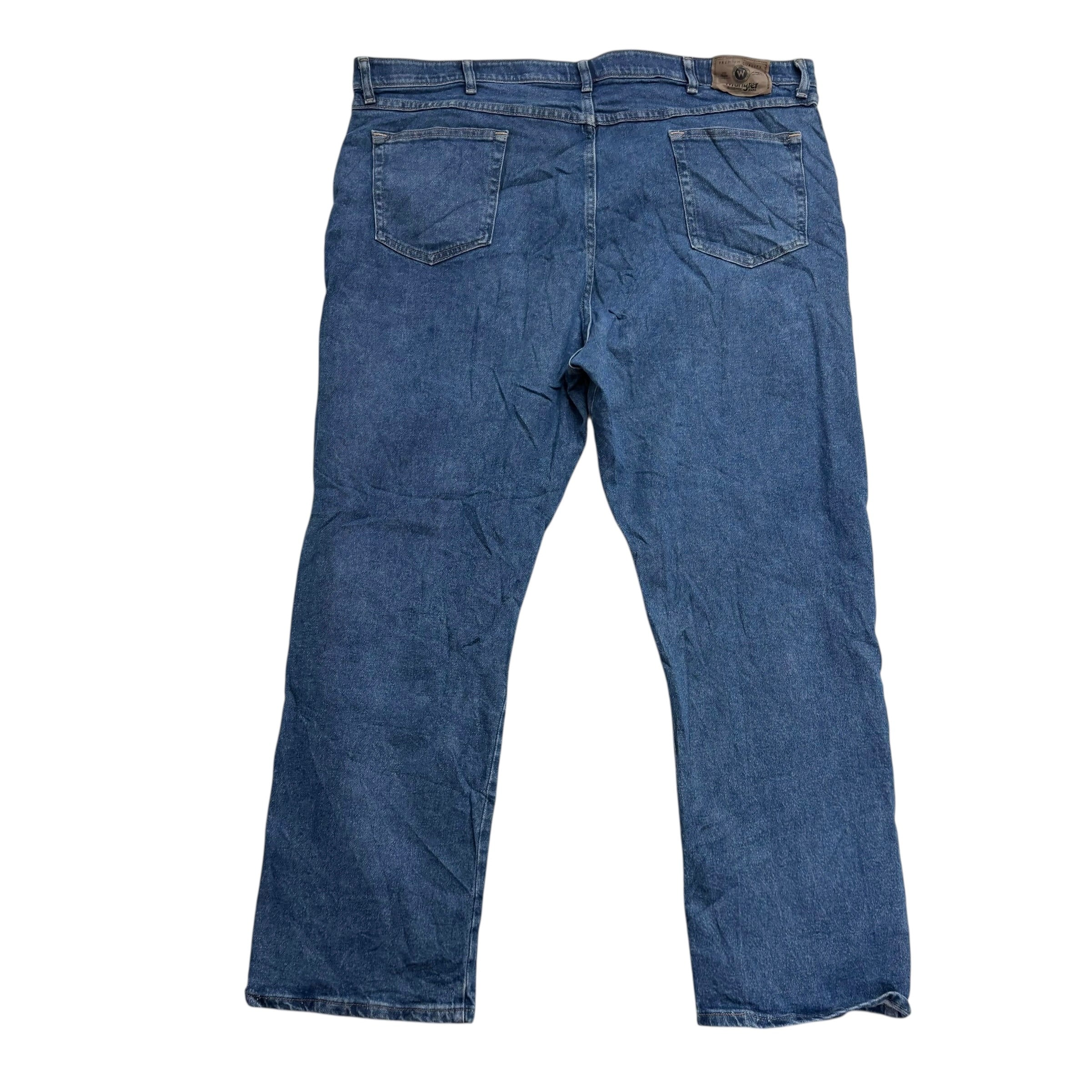 Wrangler Jeans W44 L30 Mens Mid Blue Relaxed Straight Fit Stretch Denim (E)