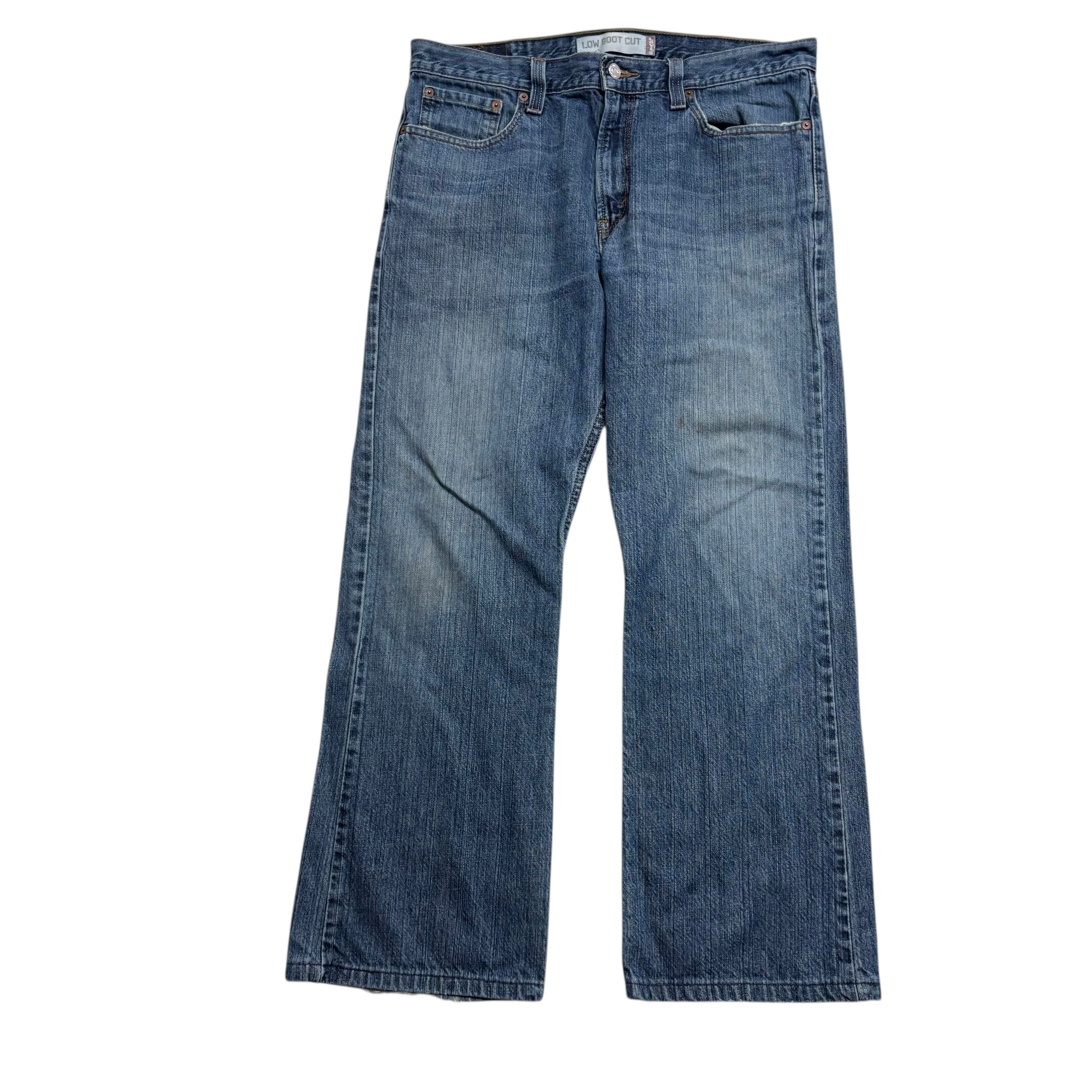 Levis 527 Jeans W34 L29 Mens Mid Blue Low Rise Bootcut Fit Vintage Denim (F)