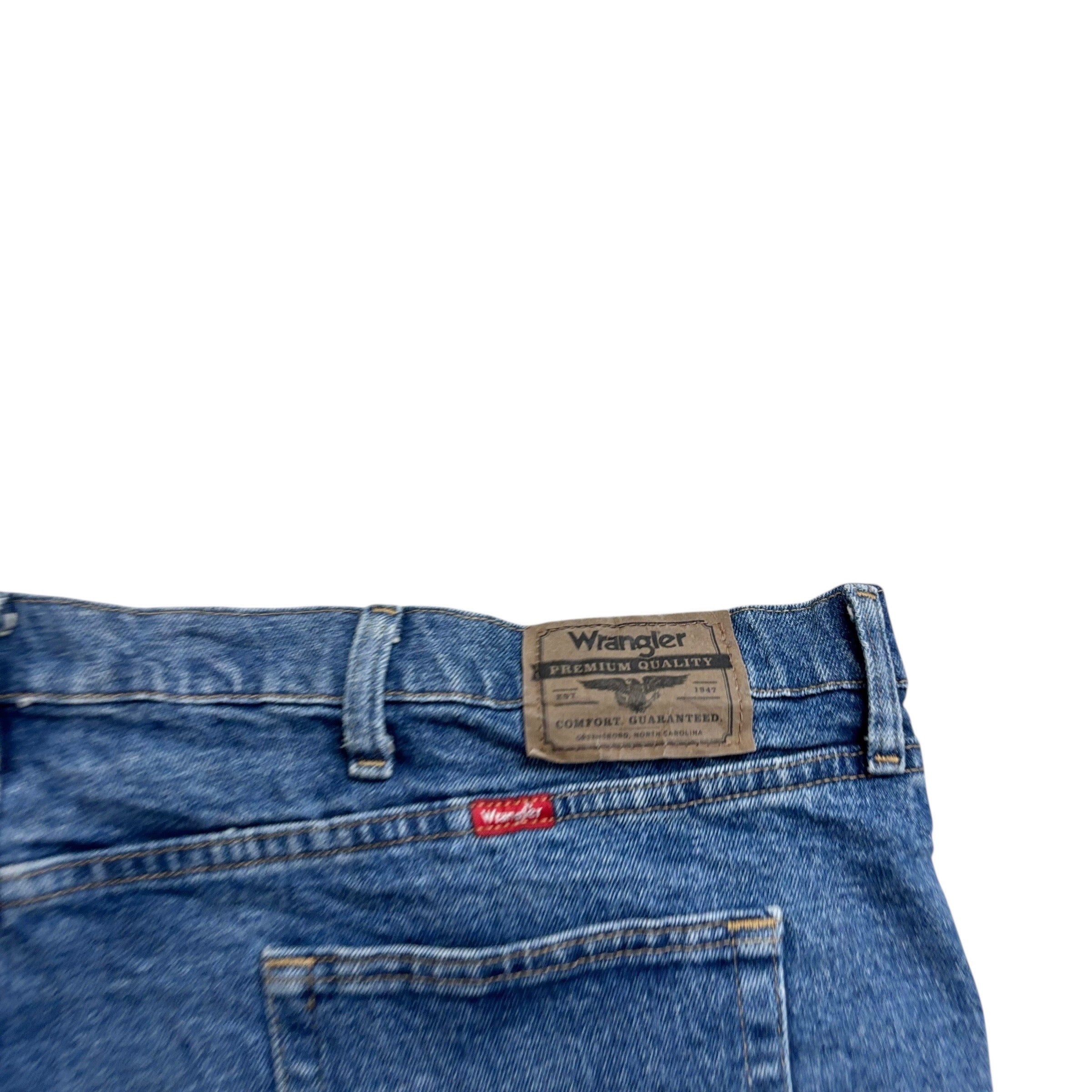 Wrangler Baggy Jorts W48 Mens Mid Blue Denim Shorts Relaxed Fit Stretch (E)